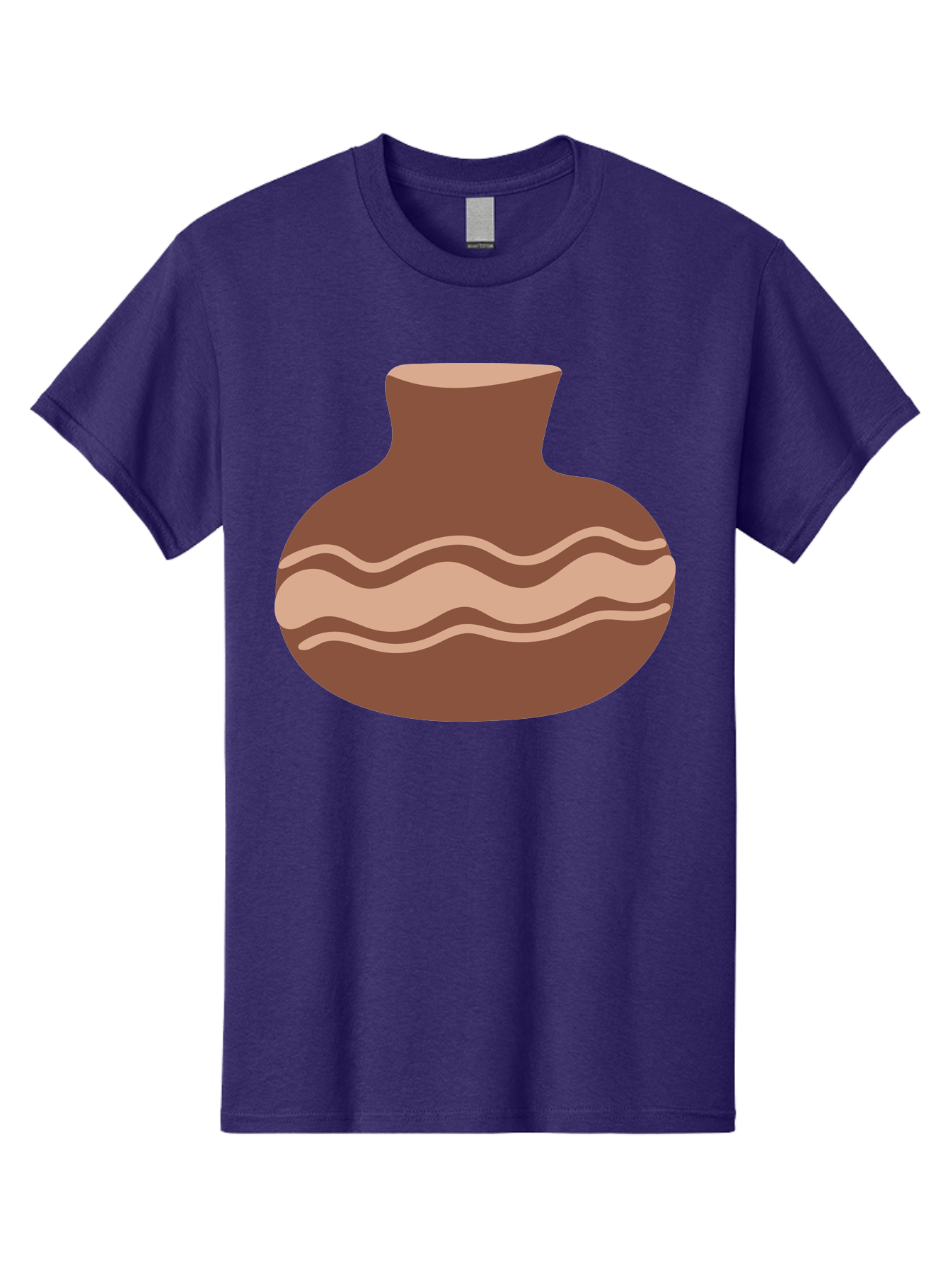 Pottery-Vase Men'S Graphic Tee, 100% Cotton, Comfortable Casual Summer Wear, Machine Washable, Clay Pot, Wavy Stripes, Decorative Design, Earthy Tones, Traditional Pottery, Handmade Ceramics, Simple Elegance, Rustic Charm Aae046 25