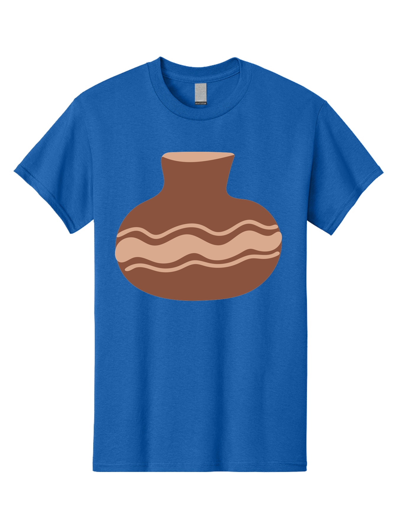 Pottery-Vase Men'S Graphic Tee, 100% Cotton, Comfortable Casual Summer Wear, Machine Washable, Clay Pot, Wavy Stripes, Decorative Design, Earthy Tones, Traditional Pottery, Handmade Ceramics, Simple Elegance, Rustic Charm Aae046 11