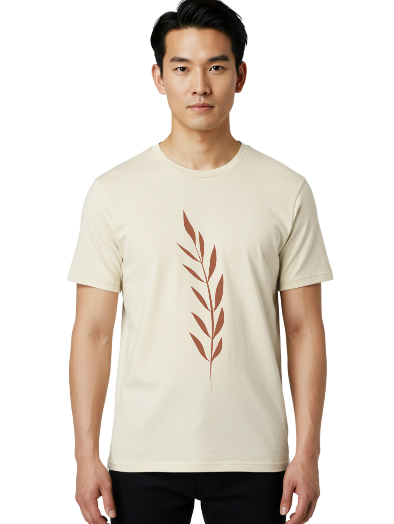 Red-Leaves-1 Men'S Graphic Tee, 100% Cotton, Comfortable Casual Summer Wear, Machine Washable, Red Leafy Branch, Simple Graphic, Leafy Design, Minimalist Art, Bold Red, Floral Element, Modern Illustration Aae047 14