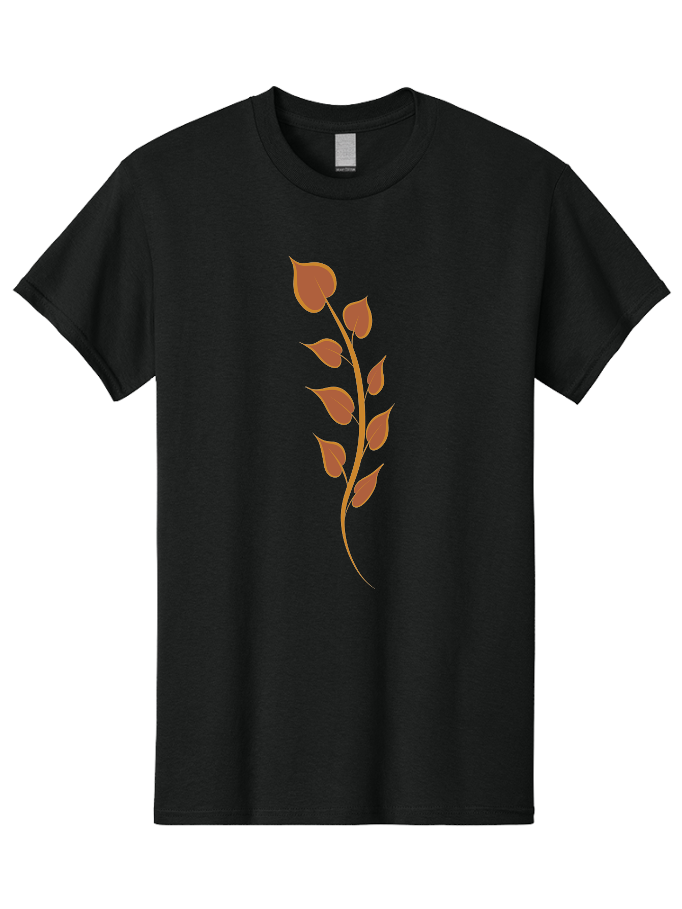 Red-Leaves-Stem Men'S Graphic Tee, 100% Cotton, Comfortable Casual Summer Wear, Machine Washable, Red Stem, Red Leaves, Simple Design, Digital Illustration, Botanical Art, Minimalist Style, Leaf Pattern, Graphic Element Aae048 19