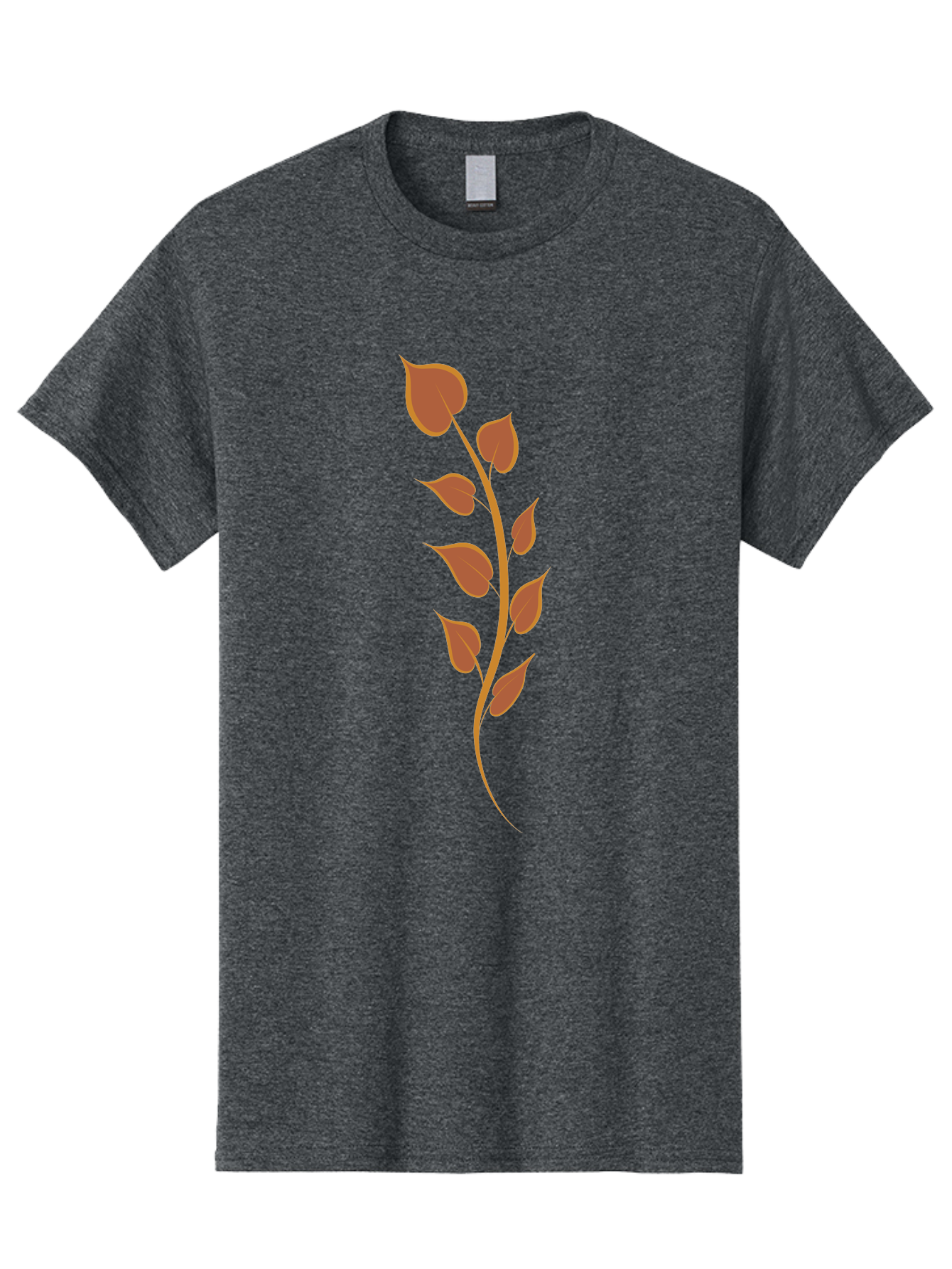 Red-Leaves-Stem Men'S Graphic Tee, 100% Cotton, Comfortable Casual Summer Wear, Machine Washable, Red Stem, Red Leaves, Simple Design, Digital Illustration, Botanical Art, Minimalist Style, Leaf Pattern, Graphic Element Aae048 3