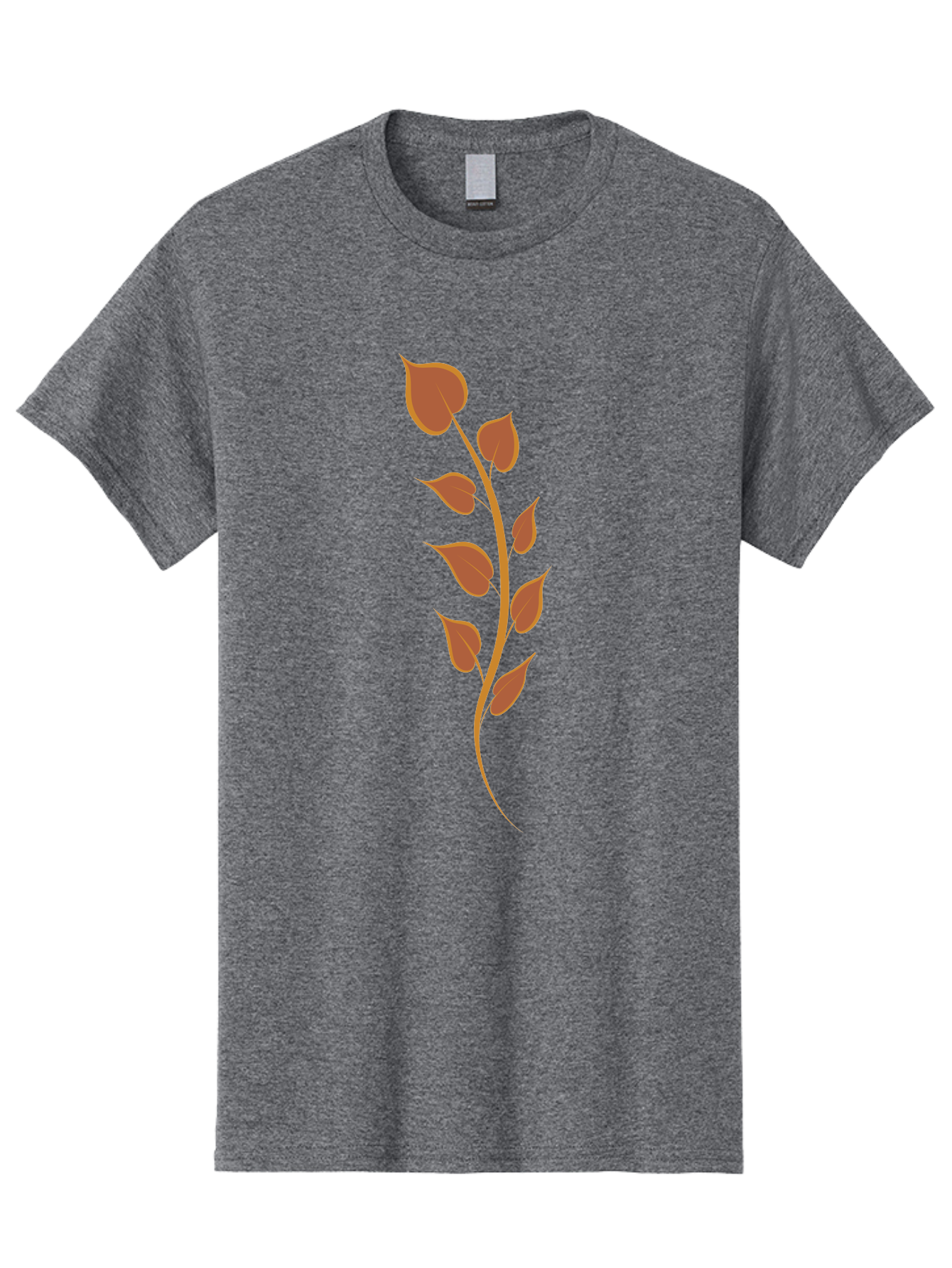 Red-Leaves-Stem Men'S Graphic Tee, 100% Cotton, Comfortable Casual Summer Wear, Machine Washable, Red Stem, Red Leaves, Simple Design, Digital Illustration, Botanical Art, Minimalist Style, Leaf Pattern, Graphic Element Aae048 15
