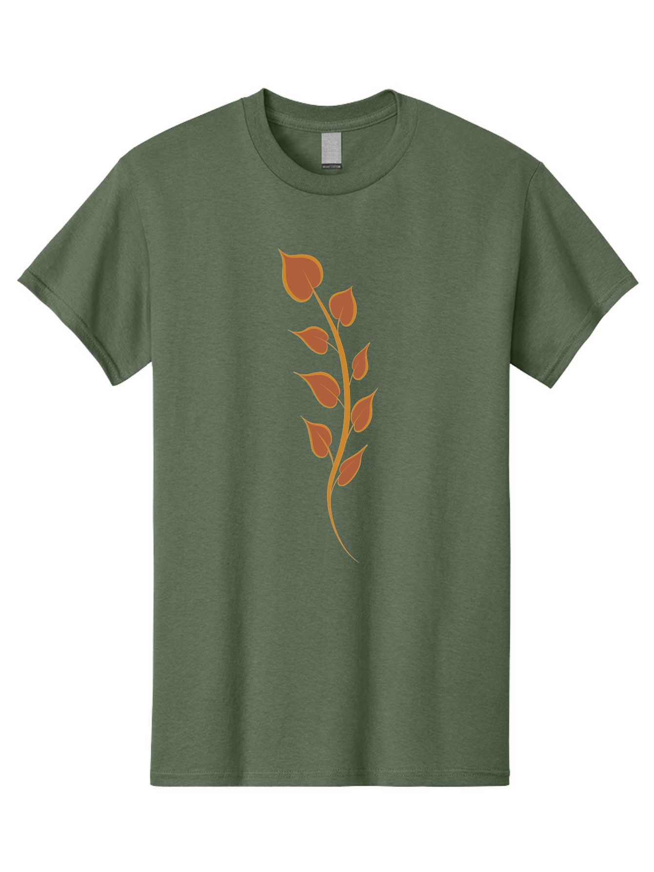 Red-Leaves-Stem Men'S Graphic Tee, 100% Cotton, Comfortable Casual Summer Wear, Machine Washable, Red Stem, Red Leaves, Simple Design, Digital Illustration, Botanical Art, Minimalist Style, Leaf Pattern, Graphic Element Aae048 5