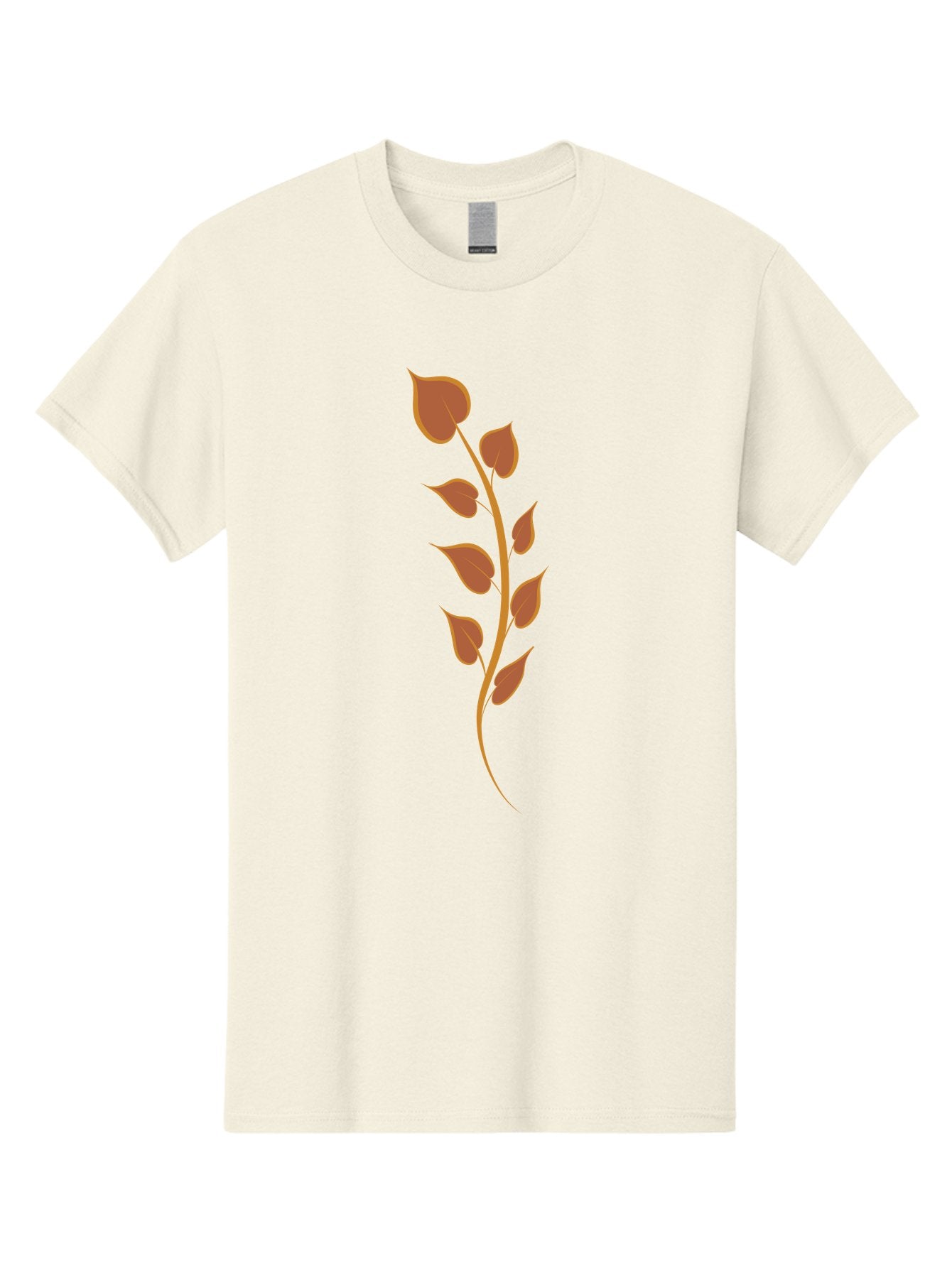 Red-Leaves-Stem Men'S Graphic Tee, 100% Cotton, Comfortable Casual Summer Wear, Machine Washable, Red Stem, Red Leaves, Simple Design, Digital Illustration, Botanical Art, Minimalist Style, Leaf Pattern, Graphic Element Aae048 8