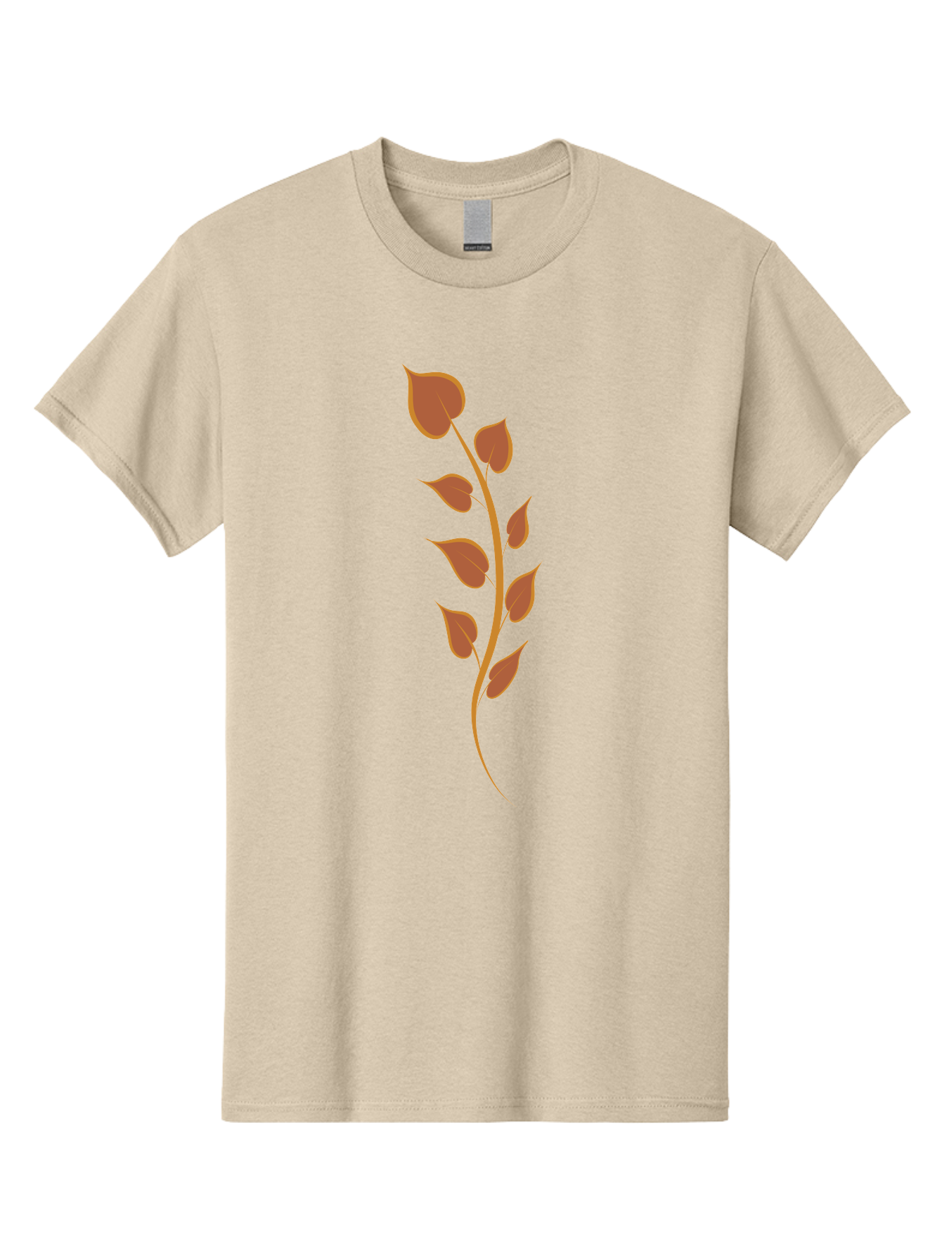 Red-Leaves-Stem Men'S Graphic Tee, 100% Cotton, Comfortable Casual Summer Wear, Machine Washable, Red Stem, Red Leaves, Simple Design, Digital Illustration, Botanical Art, Minimalist Style, Leaf Pattern, Graphic Element Aae048 23