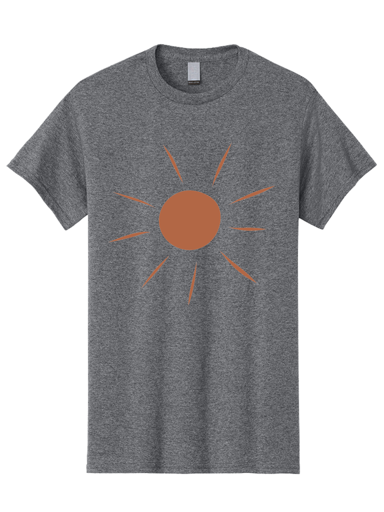 Red-Sun Men'S Graphic Tee, 100% Cotton, Comfortable Casual Summer Wear, Machine Washable, Sun Symbol, Red Circle, Radiating Lines, Minimalist Design, Simple Graphics, Abstract Art, Symbolic Representation Aae050