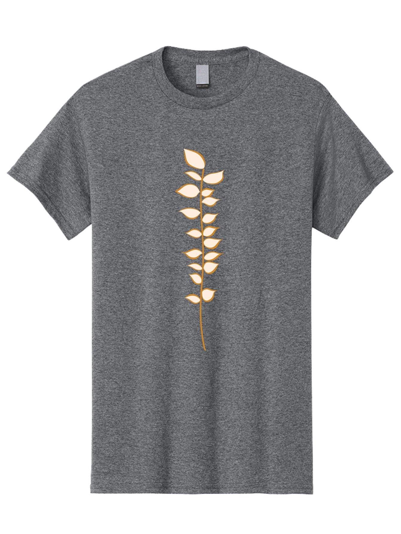 Stem-With-Leaves Men'S Graphic Tee, 100% Cotton, Comfortable Casual Summer Wear, Machine Washable, Stem With Leaves, Minimalist Design, Simple Graphics, Botanical Illustration, Leafy Stem, Digital Art, Modern Graphic Design Aae055 11