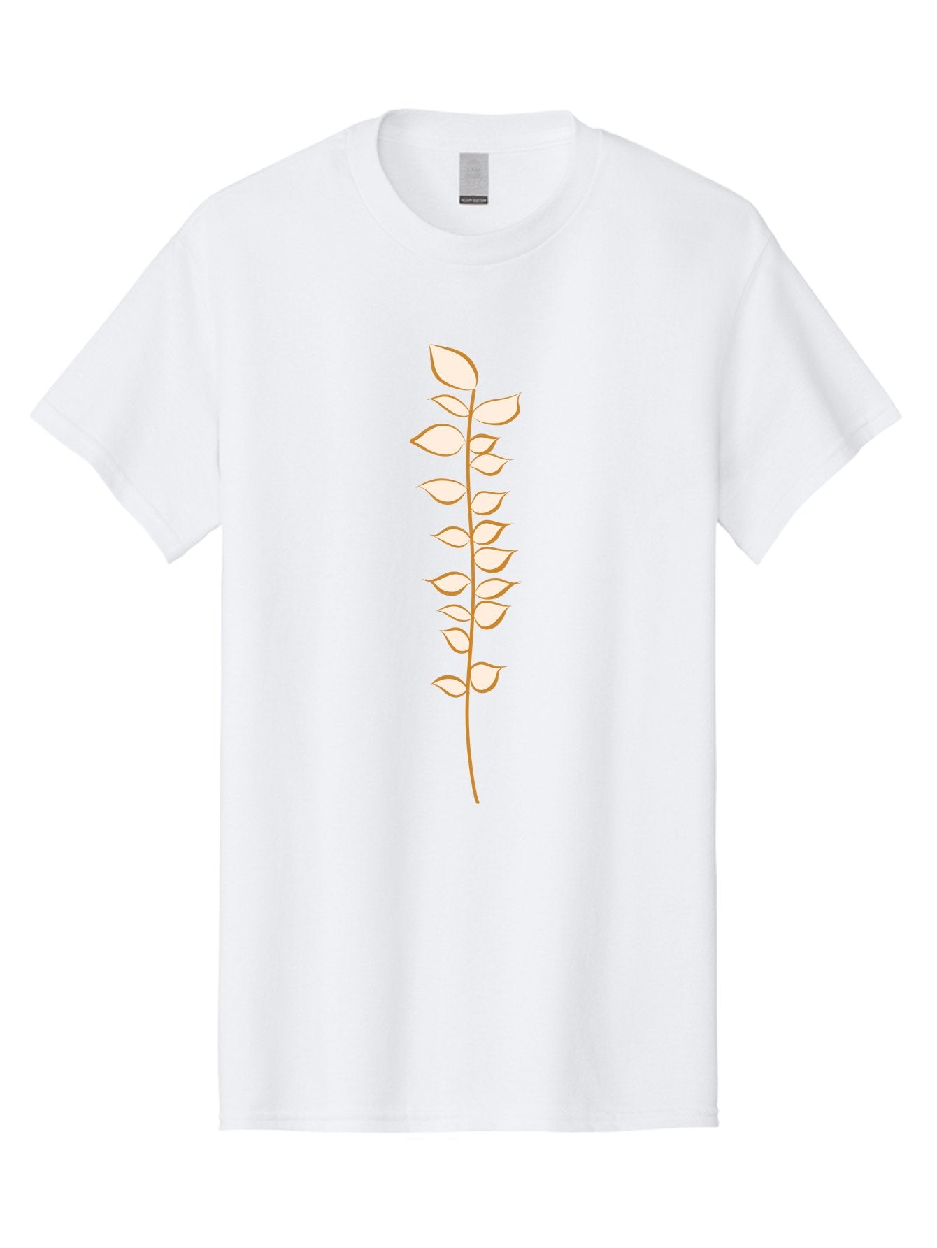 Stem-With-Leaves Men'S Graphic Tee, 100% Cotton, Comfortable Casual Summer Wear, Machine Washable, Stem With Leaves, Minimalist Design, Simple Graphics, Botanical Illustration, Leafy Stem, Digital Art, Modern Graphic Design Aae055 3