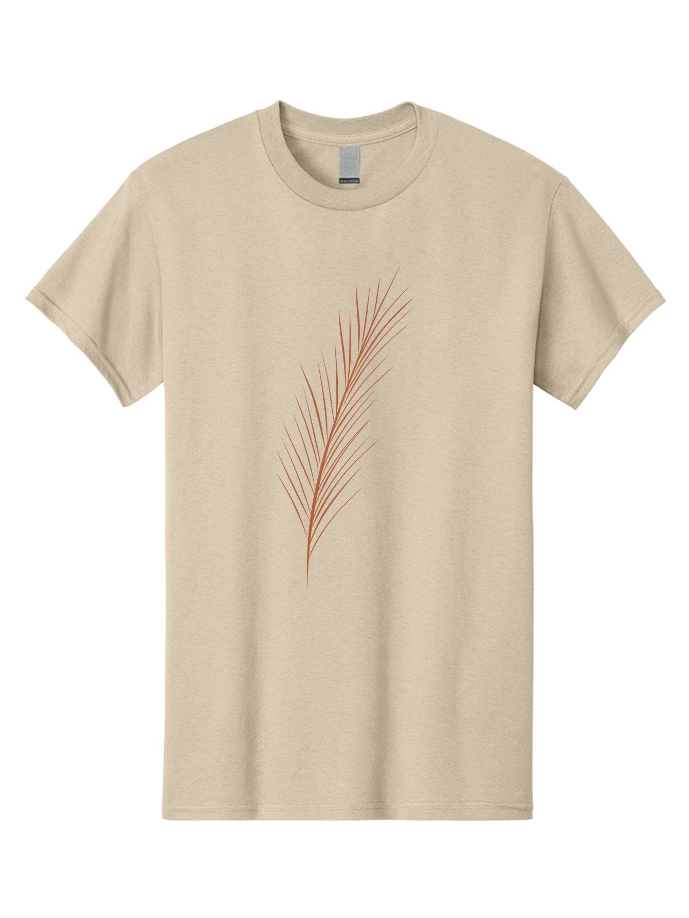 Stylized-Feather Men'S Graphic Tee, 100% Cotton, Comfortable Casual Summer Wear, Machine Washable, Red Twig, Thin Branches, Minimalist Design, Simple Shapes, Abstract Art, Digital Illustration, Modern Graphics Aae056