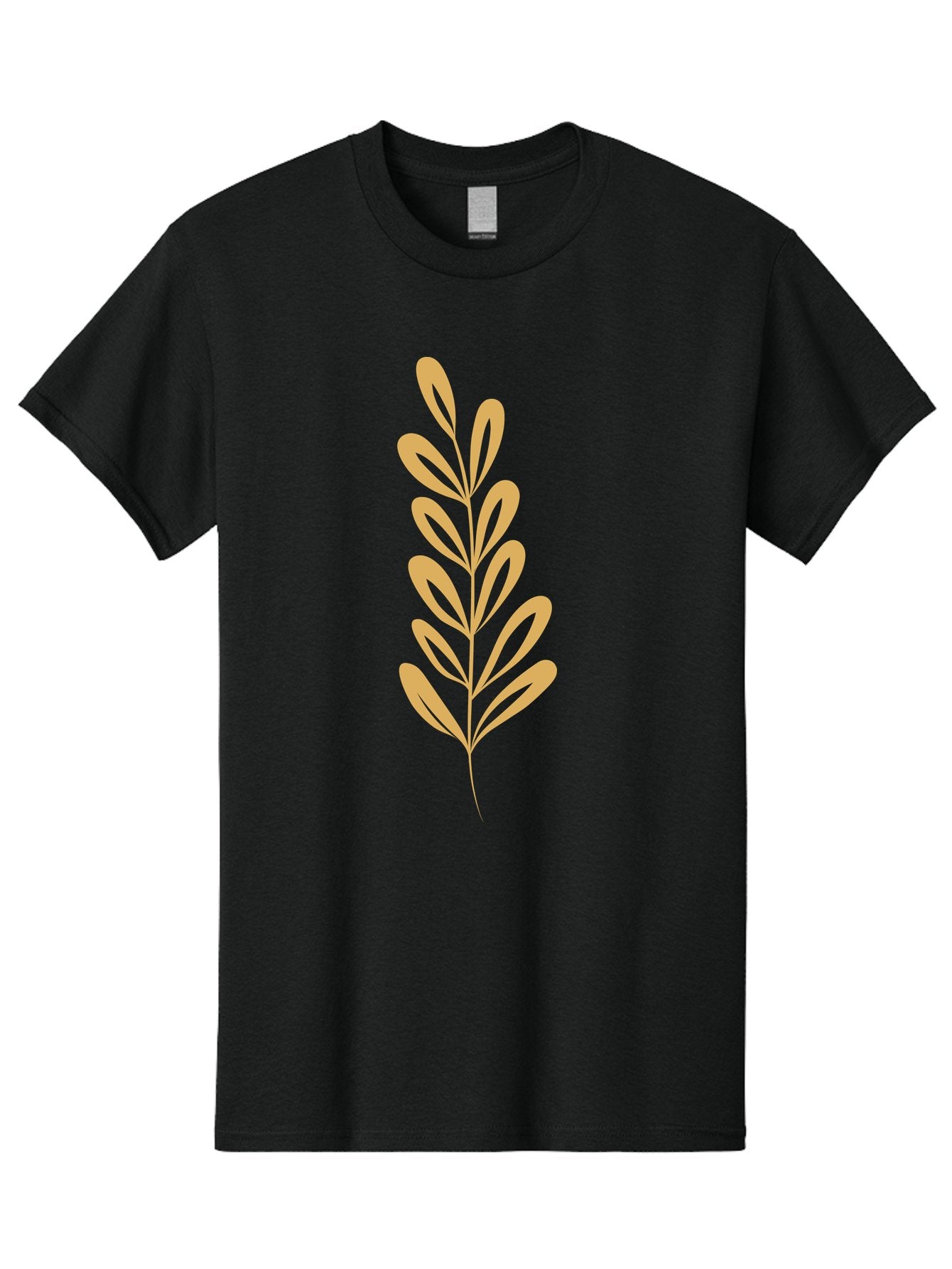Tan-Branch Men'S Graphic Tee, 100% Cotton, Comfortable Casual Summer Wear, Machine Washable, Tan Leaf, Minimalist Design, Simple Graphics, Leaf Illustration, Foliage, Nature-Inspired, Botanical Art, Graphic Element, Abstract Leaf Aae057 12