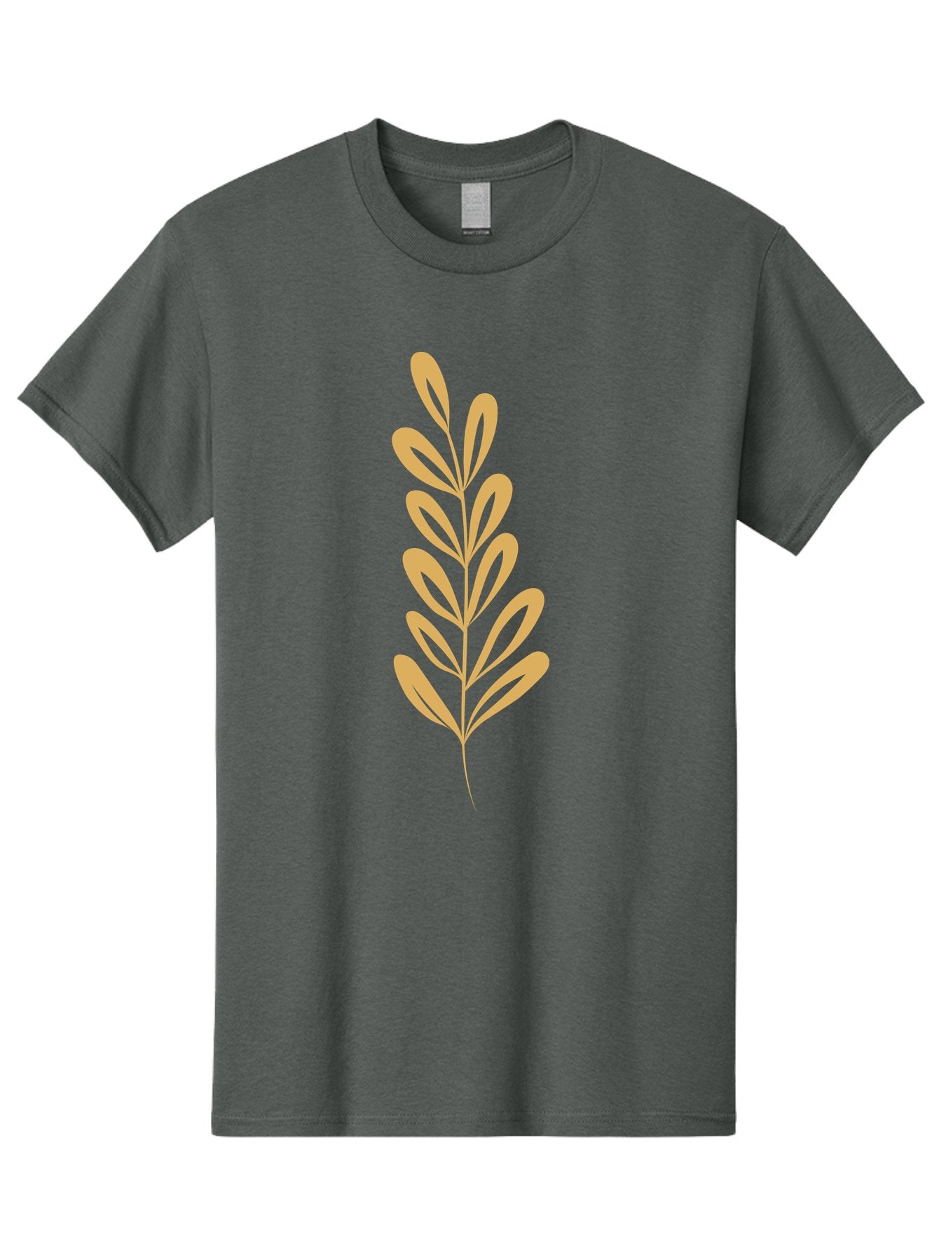 Tan-Branch Men'S Graphic Tee, 100% Cotton, Comfortable Casual Summer Wear, Machine Washable, Tan Leaf, Minimalist Design, Simple Graphics, Leaf Illustration, Foliage, Nature-Inspired, Botanical Art, Graphic Element, Abstract Leaf Aae057 15