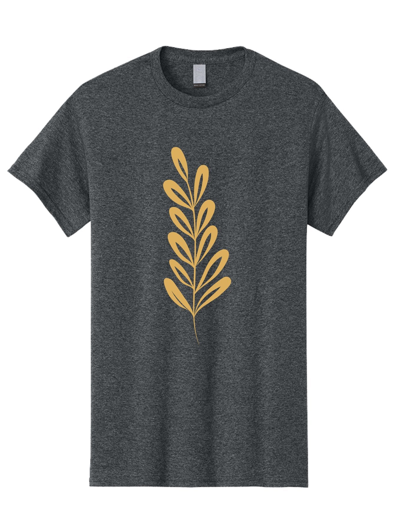 Tan-Branch Men'S Graphic Tee, 100% Cotton, Comfortable Casual Summer Wear, Machine Washable, Tan Leaf, Minimalist Design, Simple Graphics, Leaf Illustration, Foliage, Nature-Inspired, Botanical Art, Graphic Element, Abstract Leaf Aae057 6
