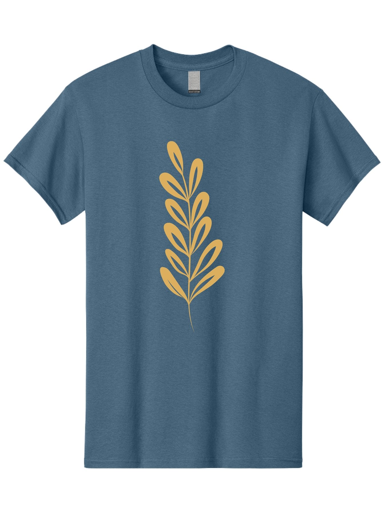 Tan-Branch Men'S Graphic Tee, 100% Cotton, Comfortable Casual Summer Wear, Machine Washable, Tan Leaf, Minimalist Design, Simple Graphics, Leaf Illustration, Foliage, Nature-Inspired, Botanical Art, Graphic Element, Abstract Leaf Aae057 4