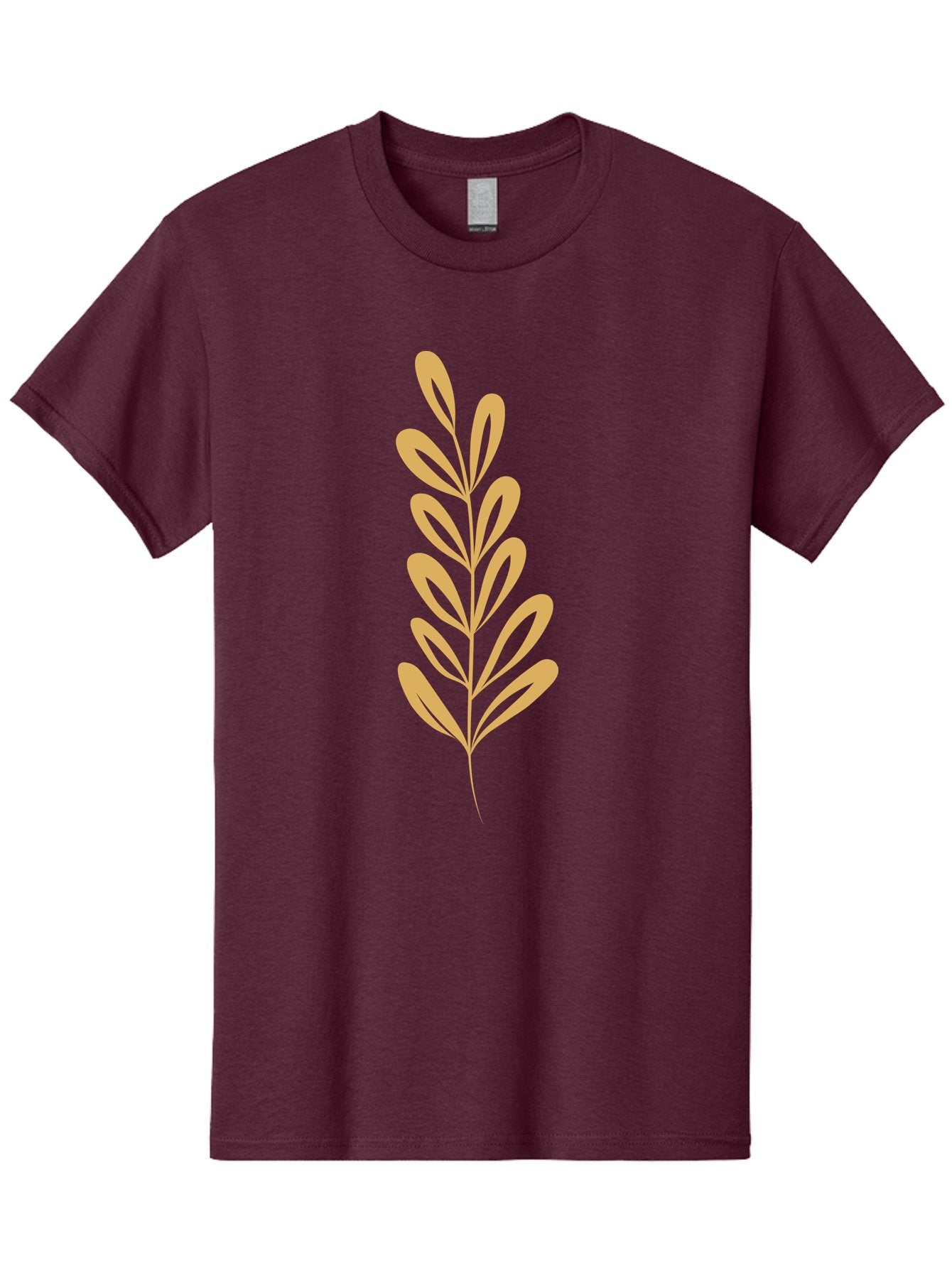 Tan-Branch Men'S Graphic Tee, 100% Cotton, Comfortable Casual Summer Wear, Machine Washable, Tan Leaf, Minimalist Design, Simple Graphics, Leaf Illustration, Foliage, Nature-Inspired, Botanical Art, Graphic Element, Abstract Leaf Aae057 8