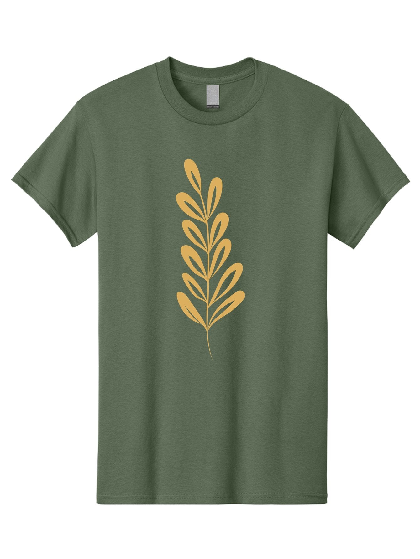 Tan-Branch Men'S Graphic Tee, 100% Cotton, Comfortable Casual Summer Wear, Machine Washable, Tan Leaf, Minimalist Design, Simple Graphics, Leaf Illustration, Foliage, Nature-Inspired, Botanical Art, Graphic Element, Abstract Leaf Aae057 14