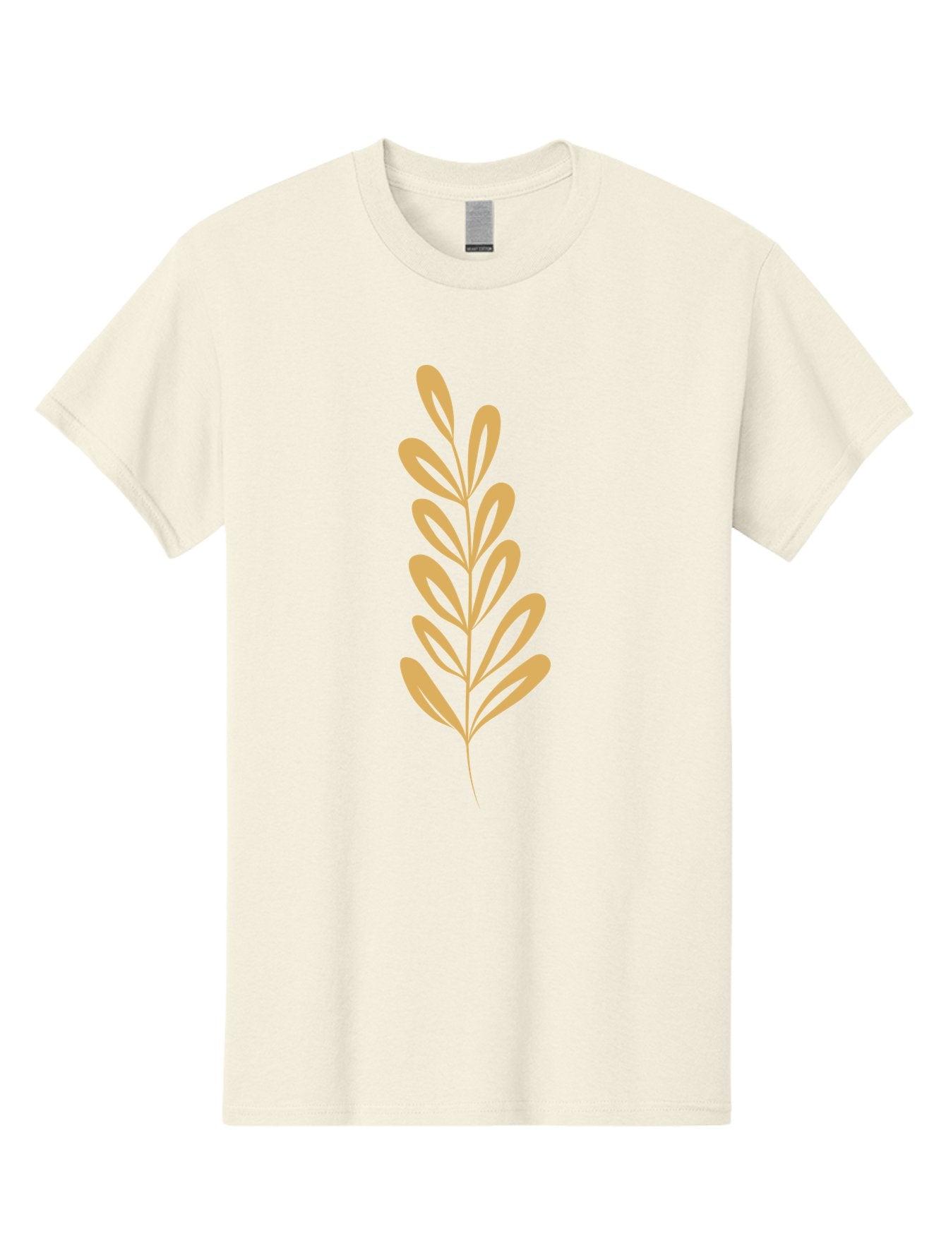 Tan-Branch Men'S Graphic Tee, 100% Cotton, Comfortable Casual Summer Wear, Machine Washable, Tan Leaf, Minimalist Design, Simple Graphics, Leaf Illustration, Foliage, Nature-Inspired, Botanical Art, Graphic Element, Abstract Leaf Aae057