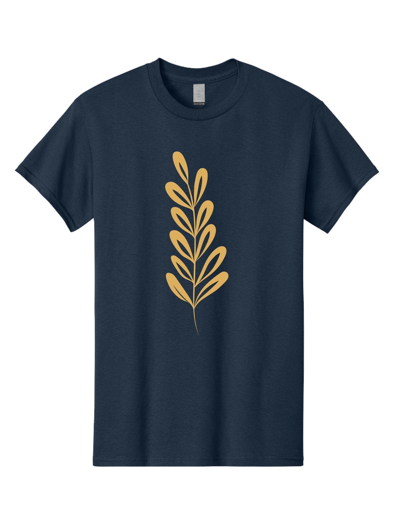 Tan-Branch Men'S Graphic Tee, 100% Cotton, Comfortable Casual Summer Wear, Machine Washable, Tan Leaf, Minimalist Design, Simple Graphics, Leaf Illustration, Foliage, Nature-Inspired, Botanical Art, Graphic Element, Abstract Leaf Aae057 5