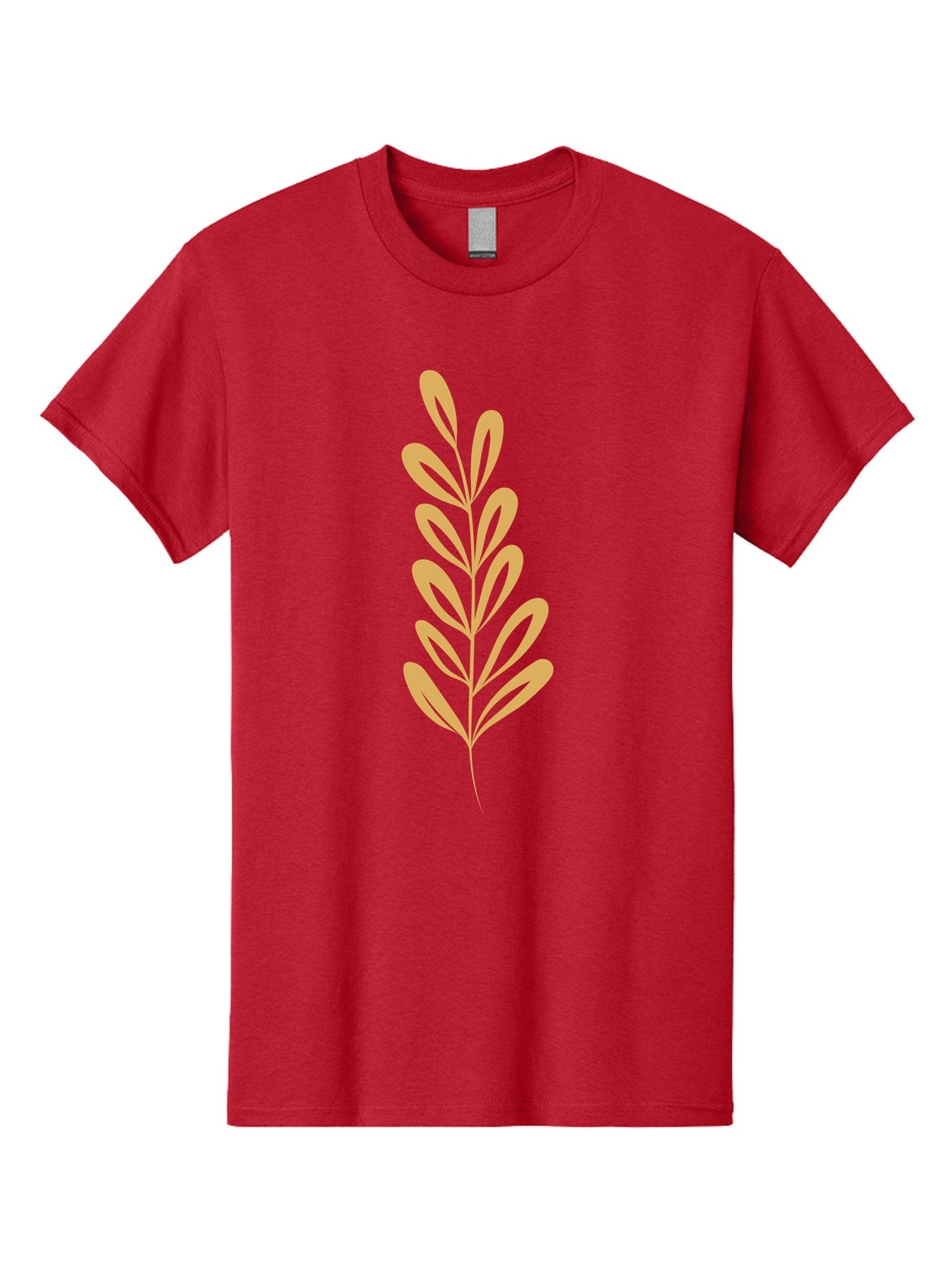 Tan-Branch Men'S Graphic Tee, 100% Cotton, Comfortable Casual Summer Wear, Machine Washable, Tan Leaf, Minimalist Design, Simple Graphics, Leaf Illustration, Foliage, Nature-Inspired, Botanical Art, Graphic Element, Abstract Leaf Aae057 7