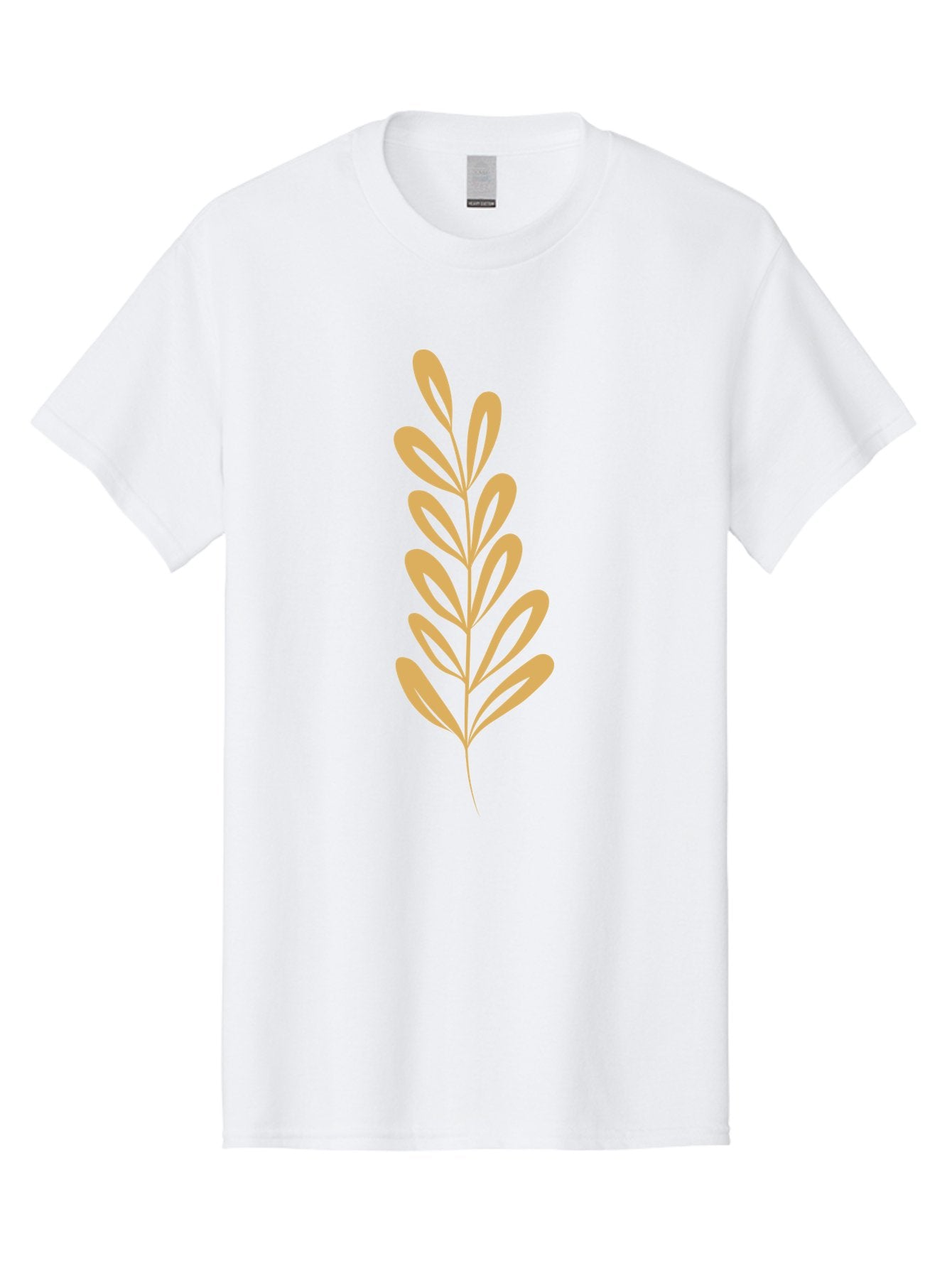 Tan-Branch Men'S Graphic Tee, 100% Cotton, Comfortable Casual Summer Wear, Machine Washable, Tan Leaf, Minimalist Design, Simple Graphics, Leaf Illustration, Foliage, Nature-Inspired, Botanical Art, Graphic Element, Abstract Leaf Aae057 3