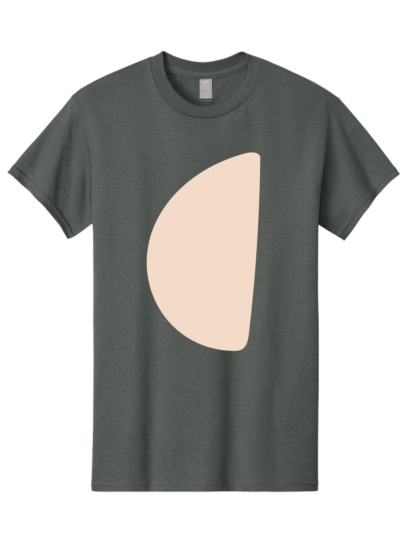 Tan-Semicircle Men'S Graphic Tee, 100% Cotton, Comfortable Casual Summer Wear, Machine Washable, Pale Pink Semicircle, Minimalist Design, Simple Shape, Abstract Art, Modern Graphic, Soft Colors, Geometric Form Aae058 4