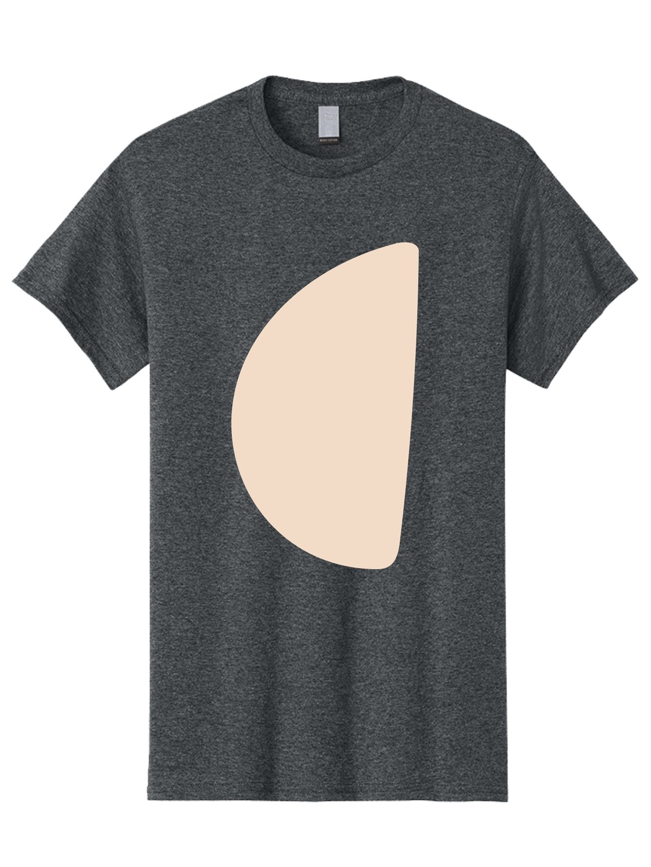 Tan-Semicircle Men'S Graphic Tee, 100% Cotton, Comfortable Casual Summer Wear, Machine Washable, Pale Pink Semicircle, Minimalist Design, Simple Shape, Abstract Art, Modern Graphic, Soft Colors, Geometric Form Aae058 3