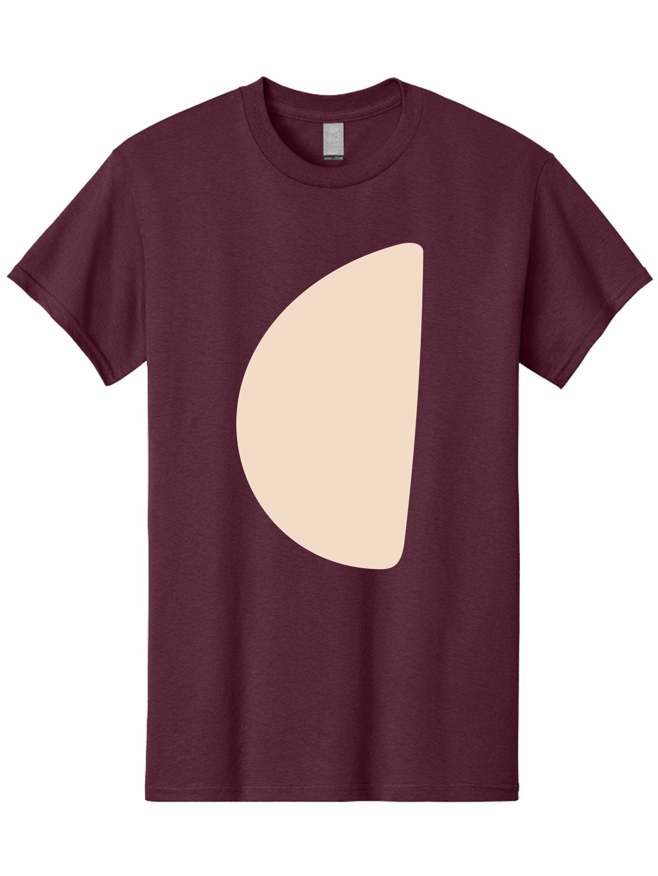 Tan-Semicircle Men'S Graphic Tee, 100% Cotton, Comfortable Casual Summer Wear, Machine Washable, Pale Pink Semicircle, Minimalist Design, Simple Shape, Abstract Art, Modern Graphic, Soft Colors, Geometric Form Aae058 13