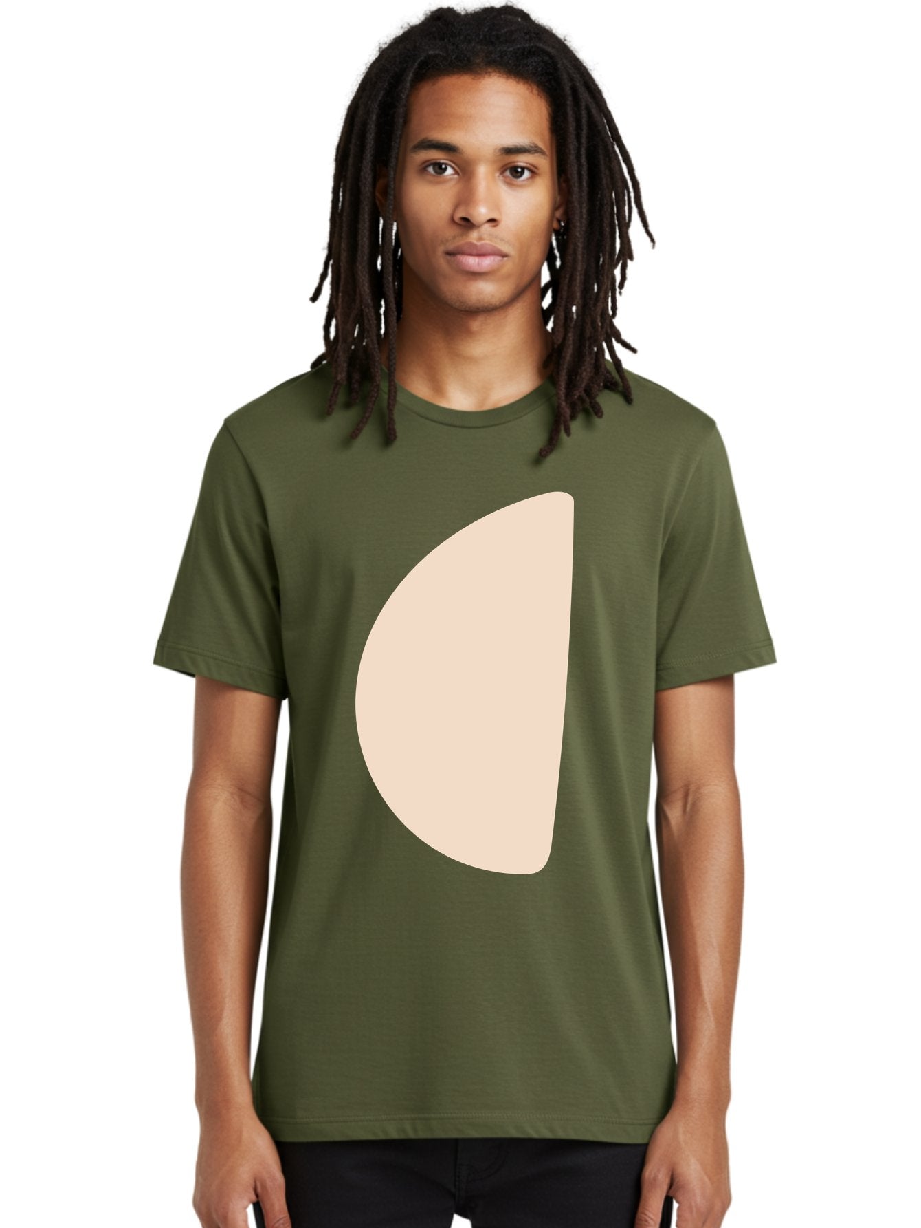 Tan-Semicircle Men'S Graphic Tee, 100% Cotton, Comfortable Casual Summer Wear, Machine Washable, Pale Pink Semicircle, Minimalist Design, Simple Shape, Abstract Art, Modern Graphic, Soft Colors, Geometric Form Aae058 29