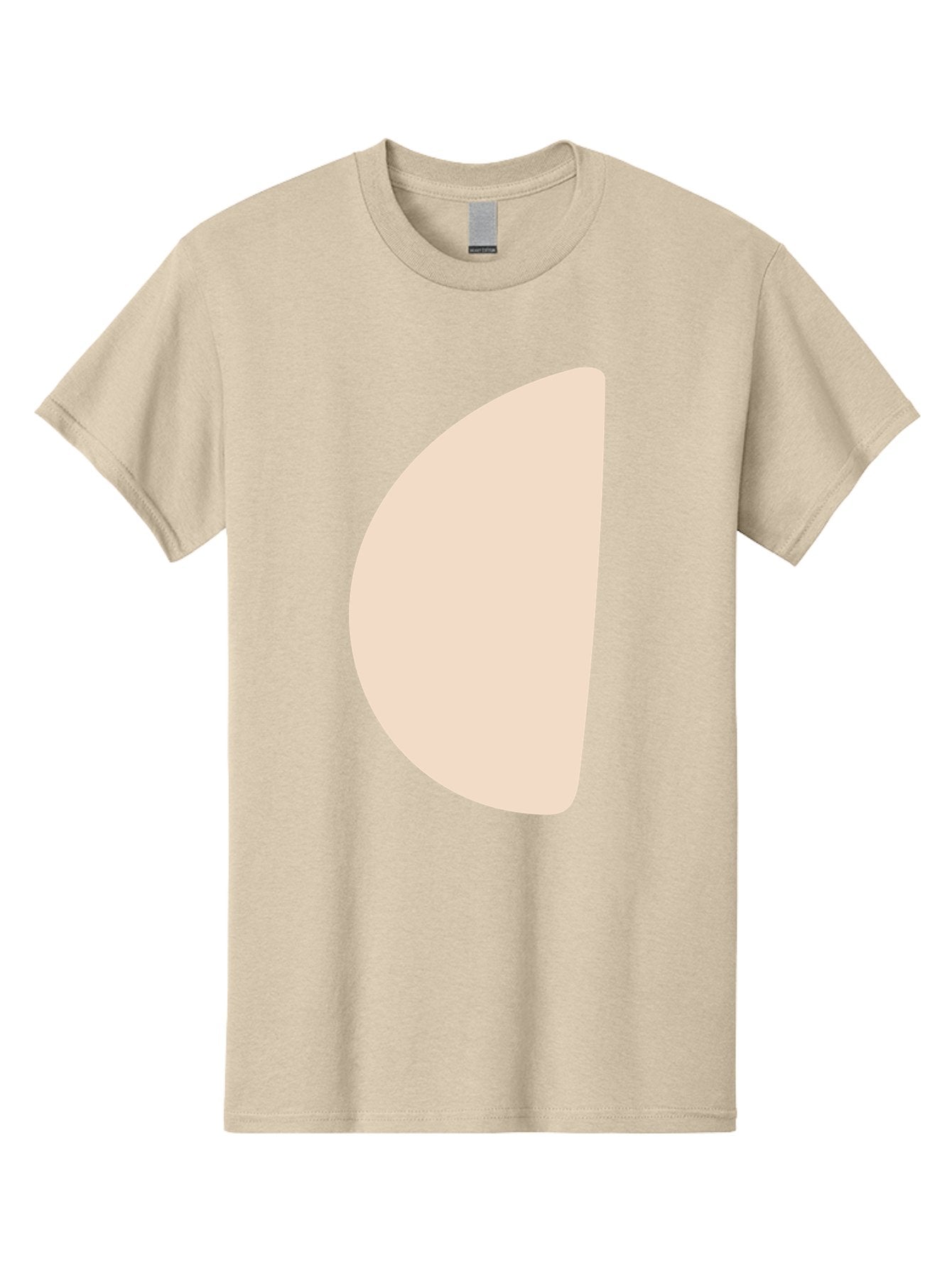 Tan-Semicircle Men'S Graphic Tee, 100% Cotton, Comfortable Casual Summer Wear, Machine Washable, Pale Pink Semicircle, Minimalist Design, Simple Shape, Abstract Art, Modern Graphic, Soft Colors, Geometric Form Aae058