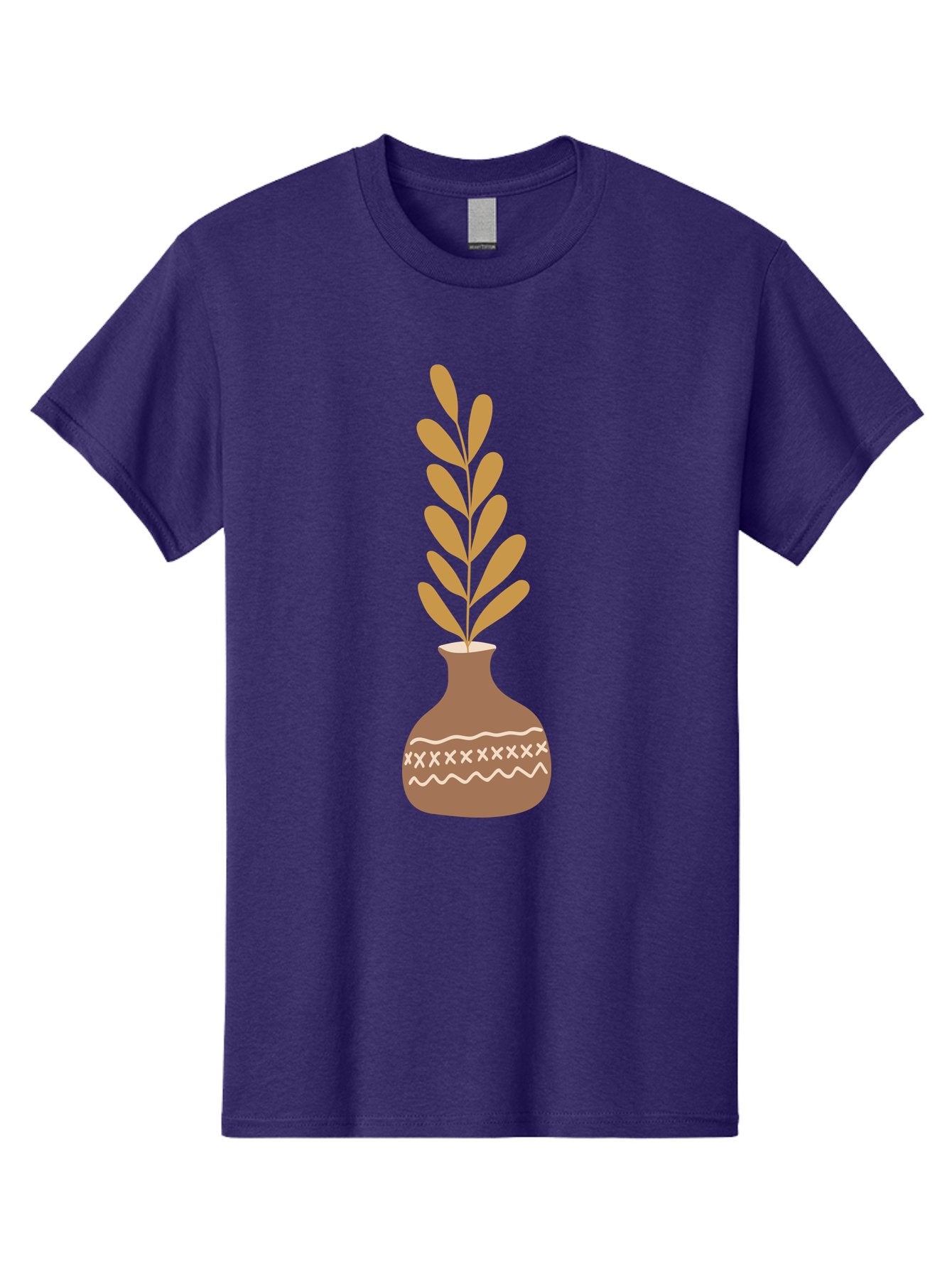 Terracotta-Vase-With-Plant Men'S Graphic Tee, 100% Cotton, Comfortable Casual Summer Wear, Machine Washable, Clay Pot, Decorative Vase, Potted Plant, Earthy Tones, Simple Design, Bohemian Style, Minimalist Art, Home Decor, Natural Elements Aae059 5