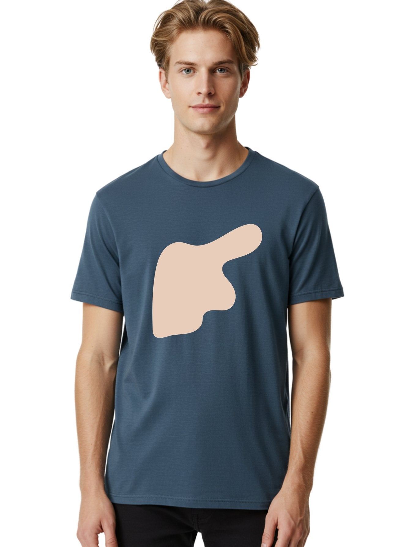 Thumbs-Up Men'S Graphic Tee, 100% Cotton, Comfortable Casual Summer Wear, Machine Washable, Thumbs Up Gesture, Approval Symbol, Positive Feedback, Like Button, Hand Gesture, Social Media Icon, Beige Shape Aae060 18