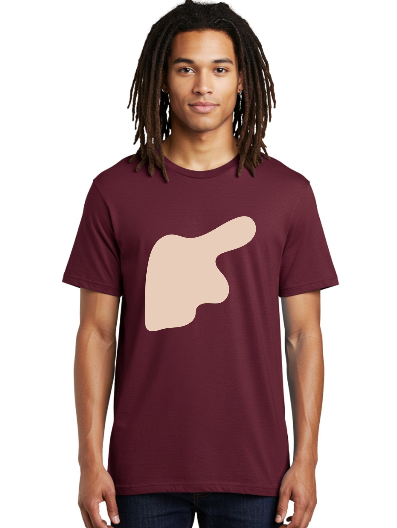 Thumbs-Up Men'S Graphic Tee, 100% Cotton, Comfortable Casual Summer Wear, Machine Washable, Thumbs Up Gesture, Approval Symbol, Positive Feedback, Like Button, Hand Gesture, Social Media Icon, Beige Shape Aae060 23