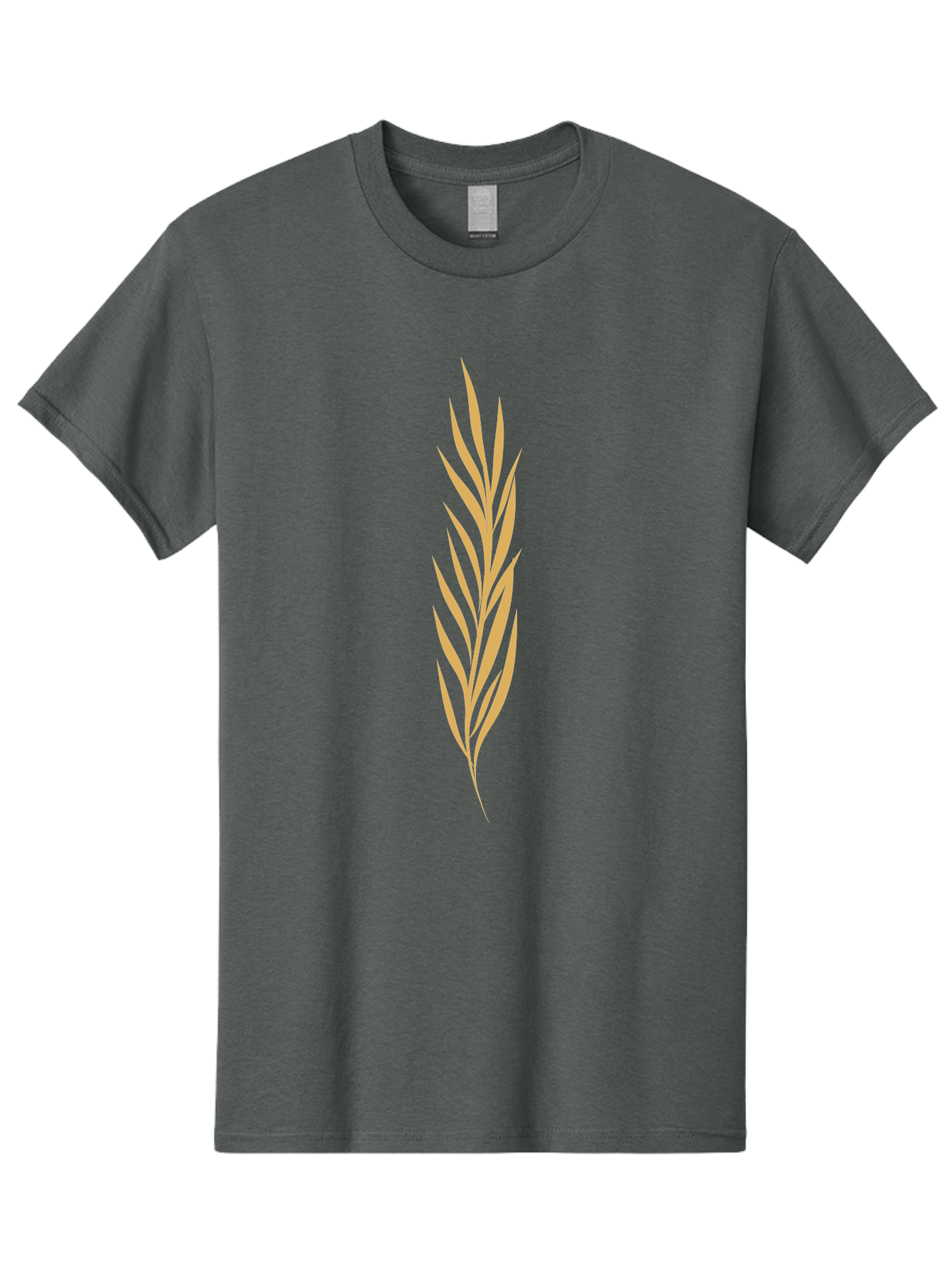 Wheat Men'S Graphic Tee, 100% Cotton, Comfortable Casual Summer Wear, Machine Washable, Palm Frond, Tropical Leaf, Minimalist Design, Simple Graphics, Beige Colors, Symmetrical Shape, Abstract Art Aae061 29