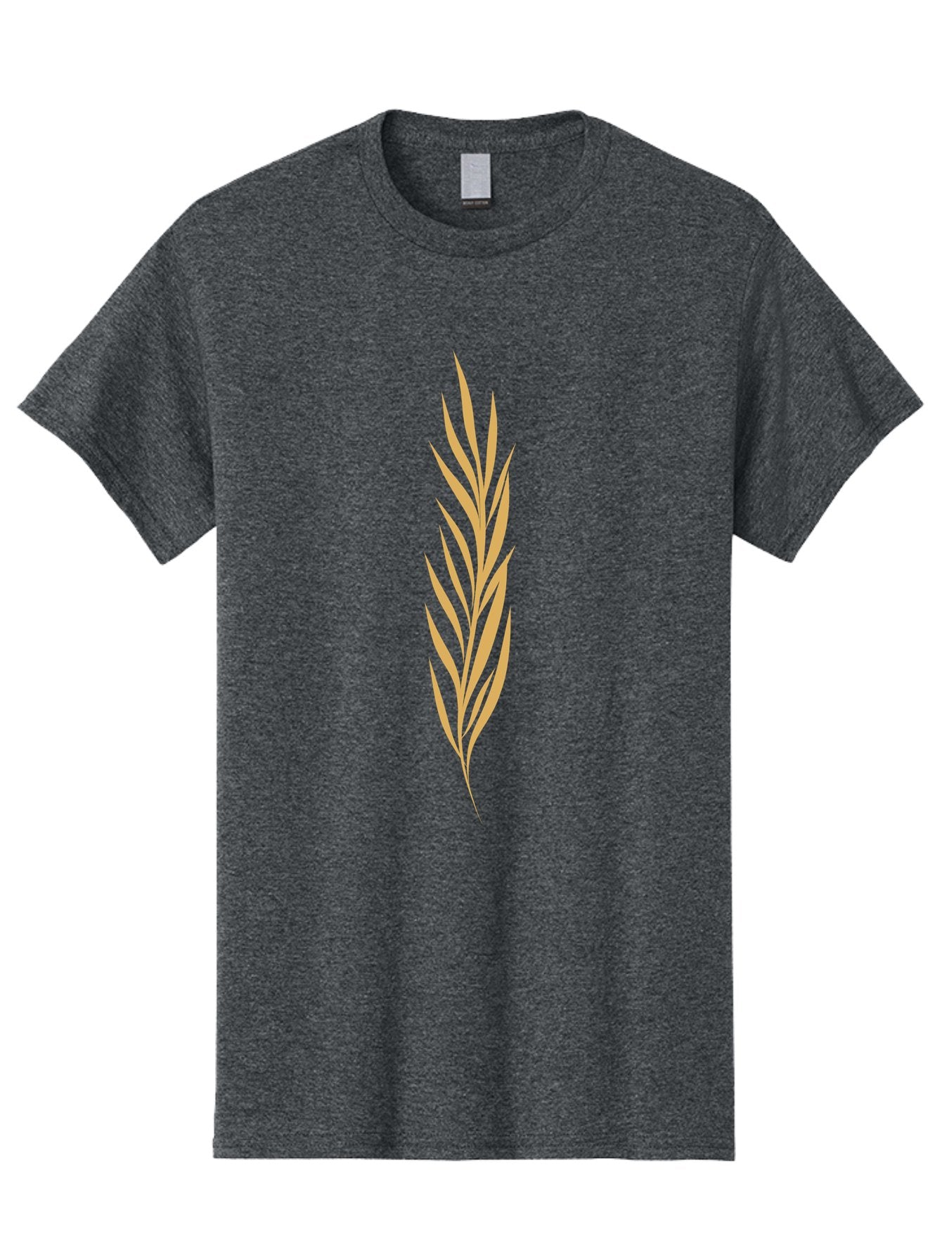 Wheat Men'S Graphic Tee, 100% Cotton, Comfortable Casual Summer Wear, Machine Washable, Palm Frond, Tropical Leaf, Minimalist Design, Simple Graphics, Beige Colors, Symmetrical Shape, Abstract Art Aae061 4
