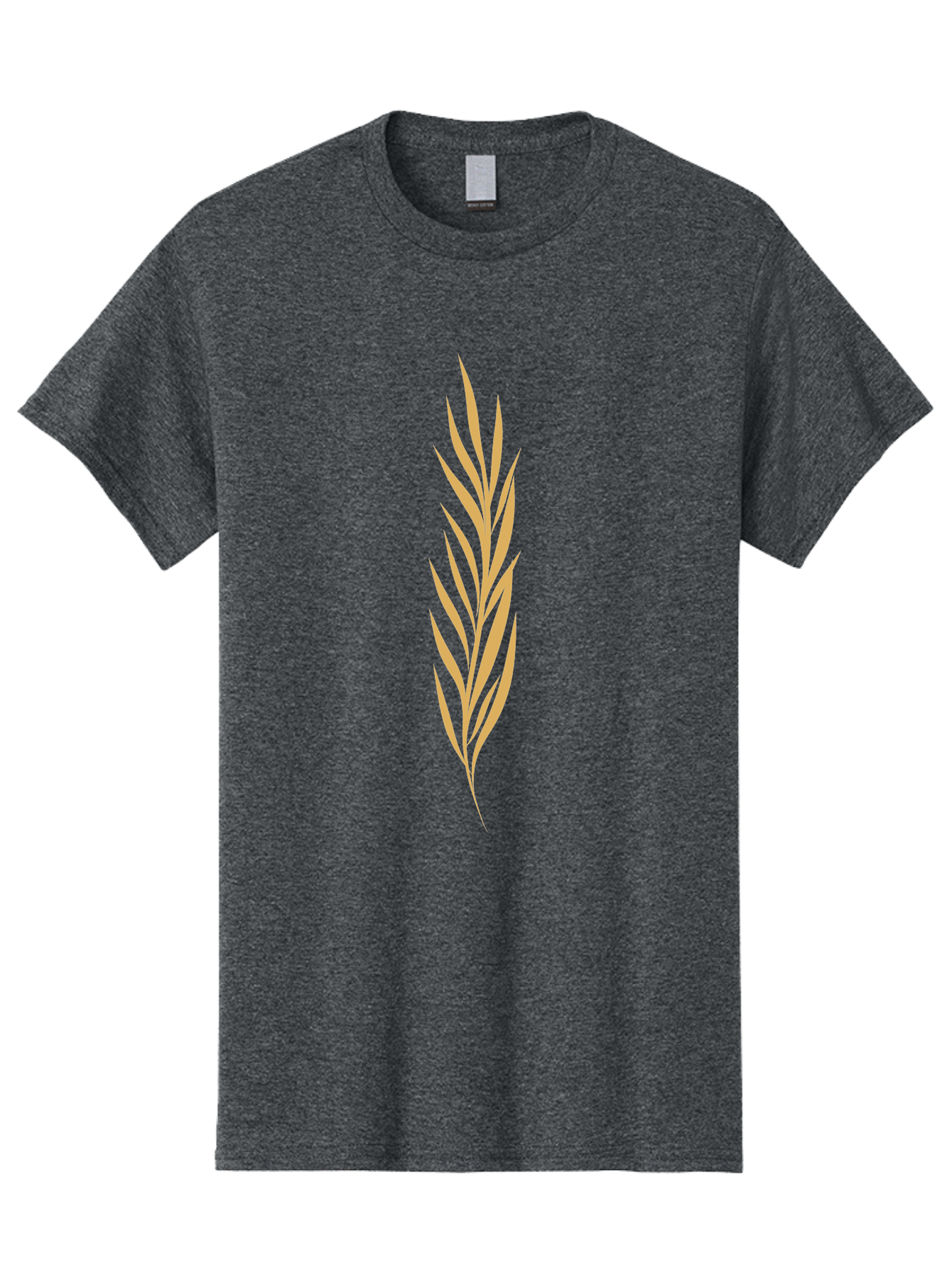 Wheat Men'S Graphic Tee, 100% Cotton, Comfortable Casual Summer Wear, Machine Washable, Palm Frond, Tropical Leaf, Minimalist Design, Simple Graphics, Beige Colors, Symmetrical Shape, Abstract Art Aae061 23