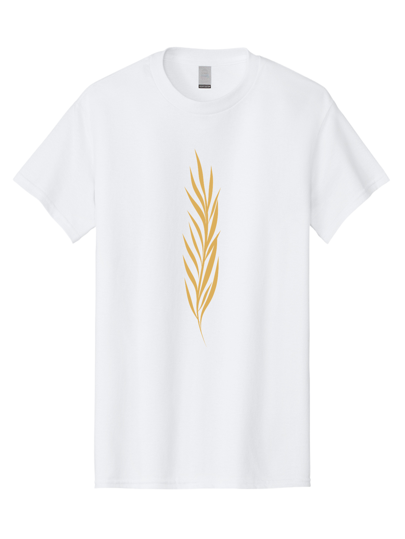 Wheat Men'S Graphic Tee, 100% Cotton, Comfortable Casual Summer Wear, Machine Washable, Palm Frond, Tropical Leaf, Minimalist Design, Simple Graphics, Beige Colors, Symmetrical Shape, Abstract Art Aae061 15