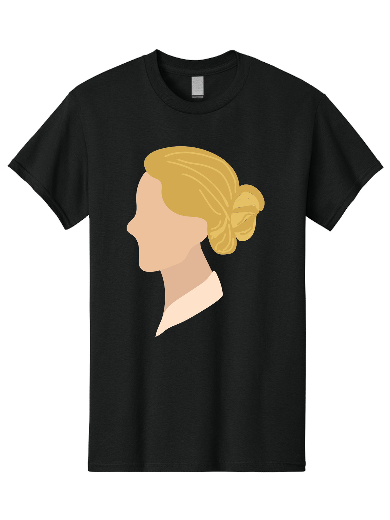 Woman-Profile Men'S Graphic Tee, 100% Cotton, Comfortable Casual Summer Wear, Machine Washable, Blonde Woman, Side Profile, Minimalist Design, Clean Lines, Simple Shapes, Elegant Hairstyle, Professional Illustration, Modern Art, Female Profile Aae065 13