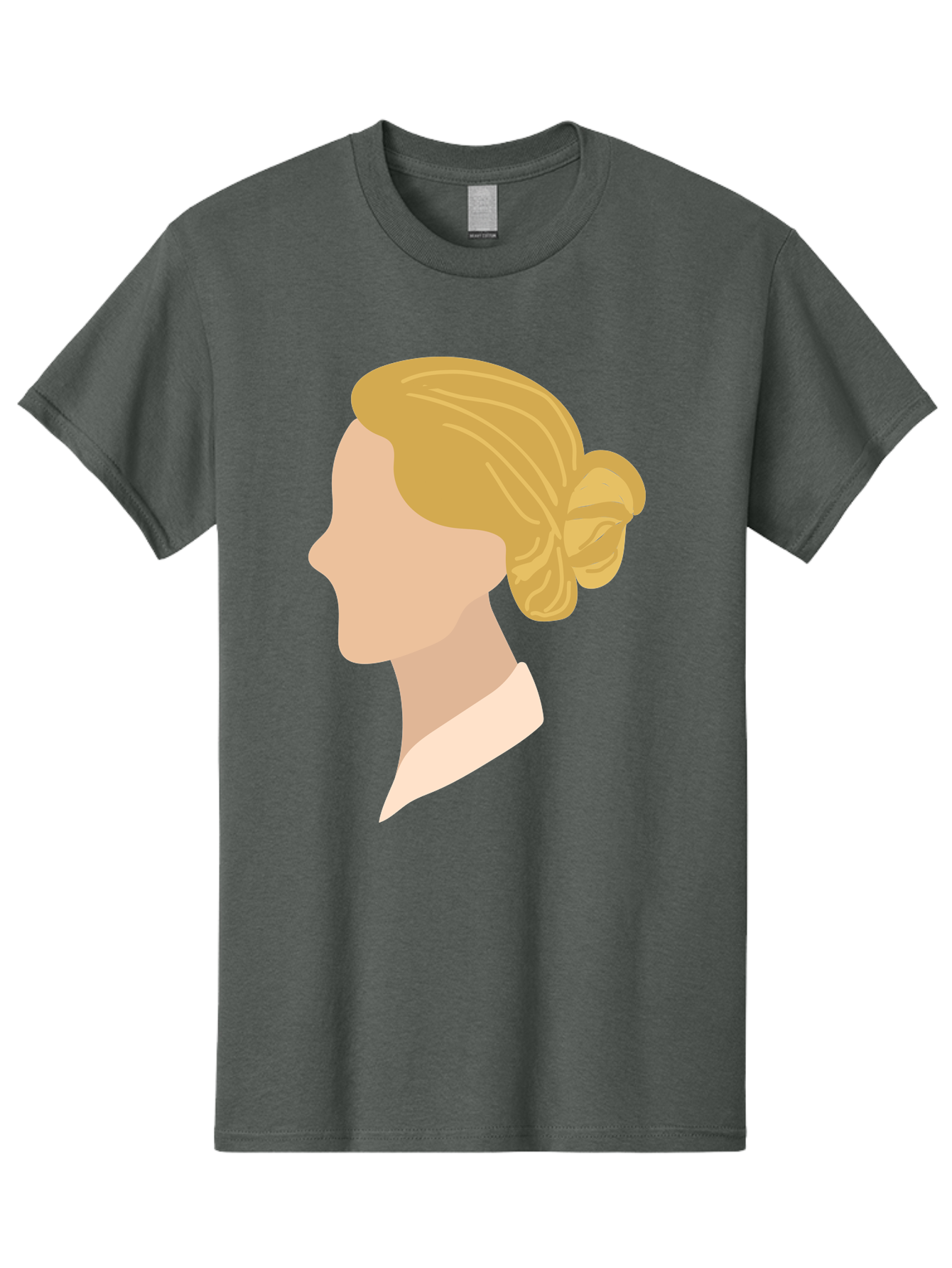 Woman-Profile Men'S Graphic Tee, 100% Cotton, Comfortable Casual Summer Wear, Machine Washable, Blonde Woman, Side Profile, Minimalist Design, Clean Lines, Simple Shapes, Elegant Hairstyle, Professional Illustration, Modern Art, Female Profile Aae065 25