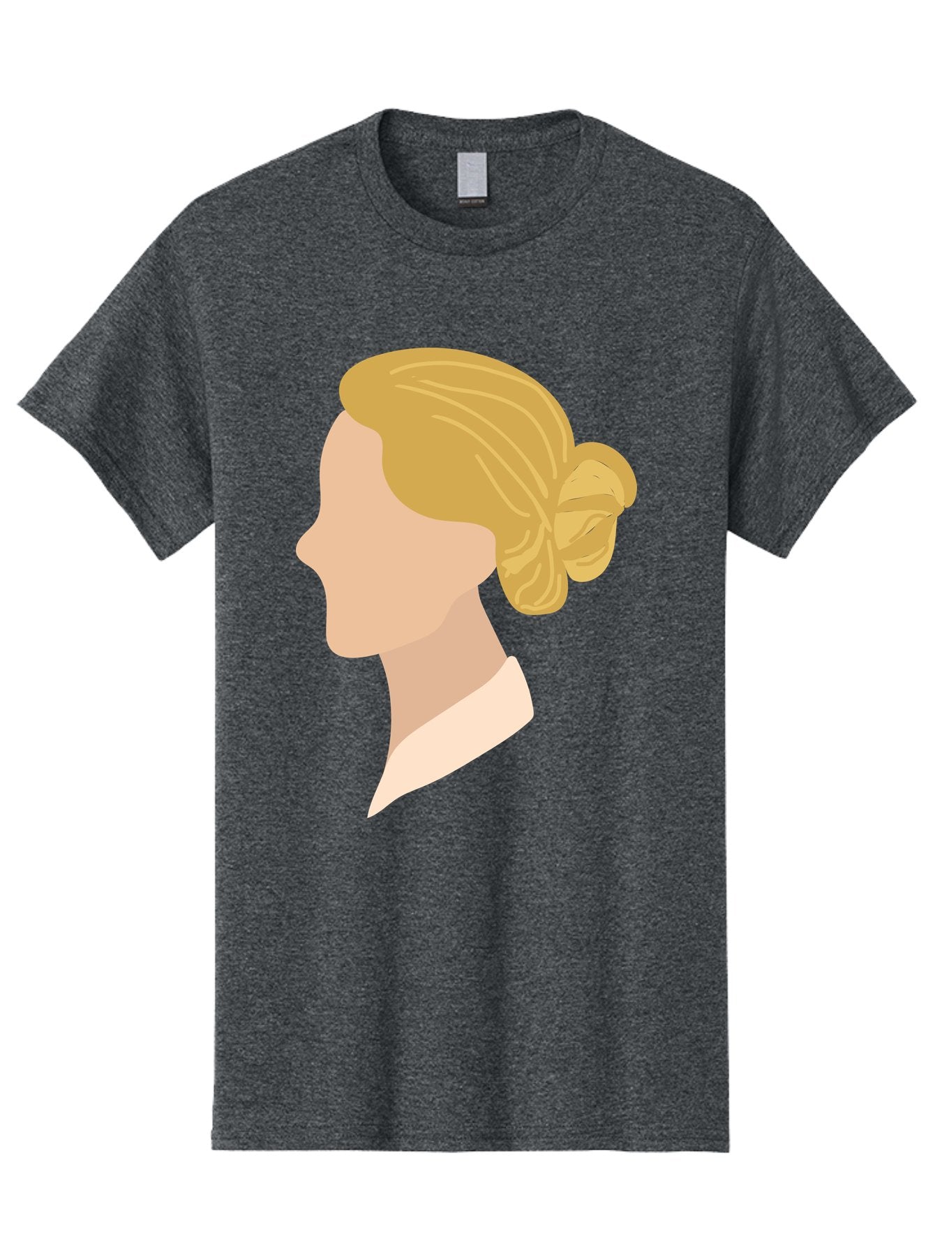 Woman-Profile Men'S Graphic Tee, 100% Cotton, Comfortable Casual Summer Wear, Machine Washable, Blonde Woman, Side Profile, Minimalist Design, Clean Lines, Simple Shapes, Elegant Hairstyle, Professional Illustration, Modern Art, Female Profile Aae065 11