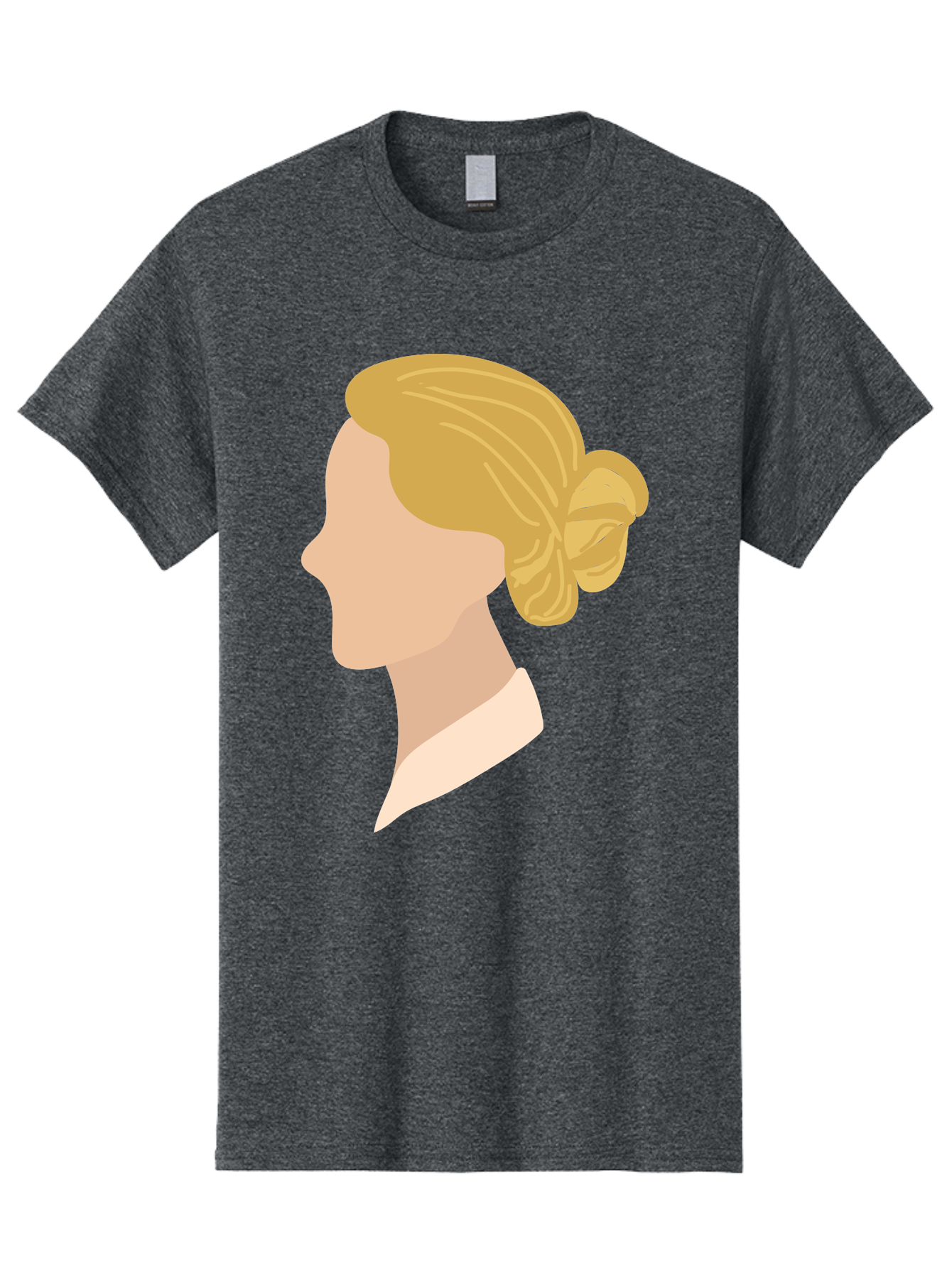 Woman-Profile Men'S Graphic Tee, 100% Cotton, Comfortable Casual Summer Wear, Machine Washable, Blonde Woman, Side Profile, Minimalist Design, Clean Lines, Simple Shapes, Elegant Hairstyle, Professional Illustration, Modern Art, Female Profile Aae065 7