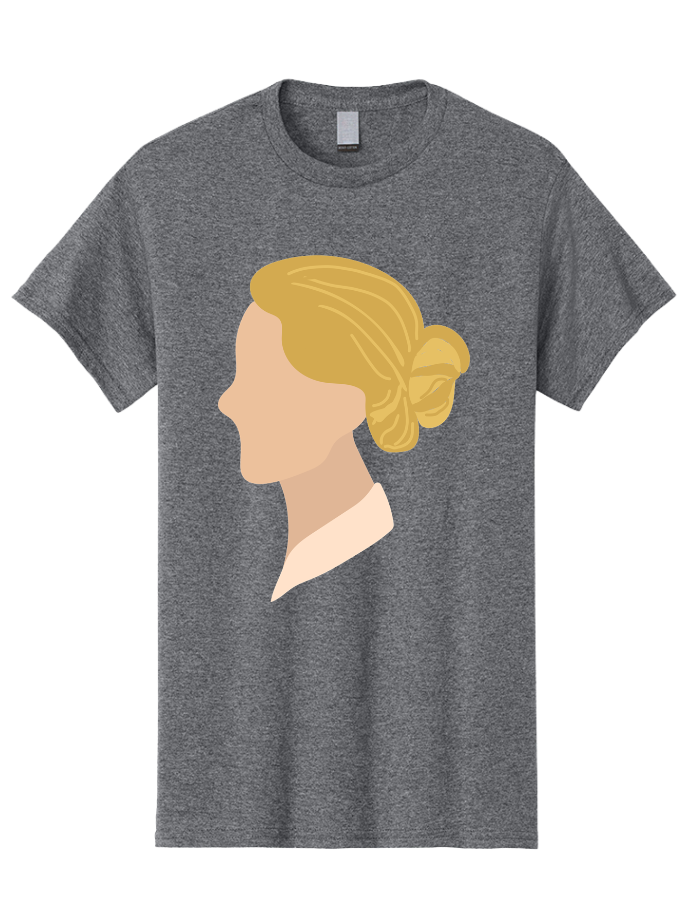 Woman-Profile Men'S Graphic Tee, 100% Cotton, Comfortable Casual Summer Wear, Machine Washable, Blonde Woman, Side Profile, Minimalist Design, Clean Lines, Simple Shapes, Elegant Hairstyle, Professional Illustration, Modern Art, Female Profile Aae065 17