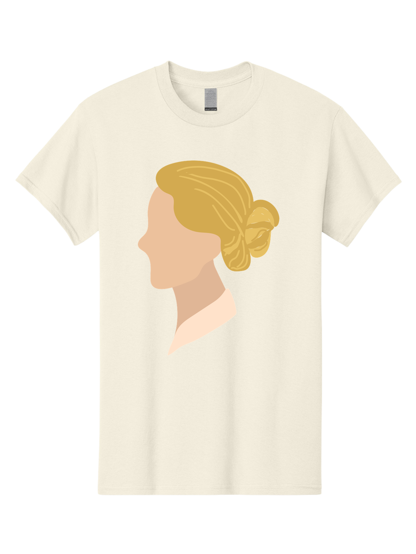 Woman-Profile Men'S Graphic Tee, 100% Cotton, Comfortable Casual Summer Wear, Machine Washable, Blonde Woman, Side Profile, Minimalist Design, Clean Lines, Simple Shapes, Elegant Hairstyle, Professional Illustration, Modern Art, Female Profile Aae065 29