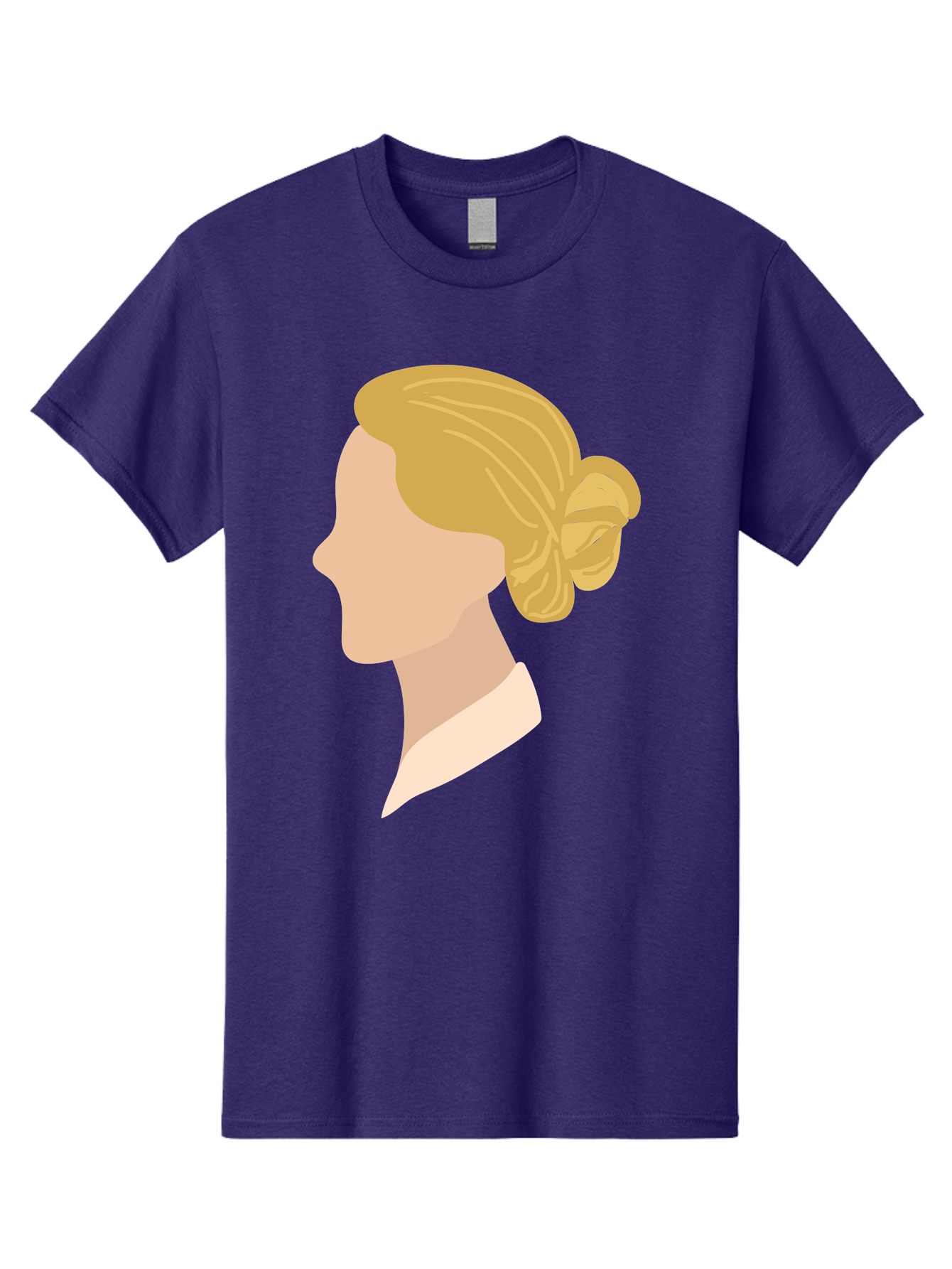 Woman-Profile Men'S Graphic Tee, 100% Cotton, Comfortable Casual Summer Wear, Machine Washable, Blonde Woman, Side Profile, Minimalist Design, Clean Lines, Simple Shapes, Elegant Hairstyle, Professional Illustration, Modern Art, Female Profile Aae065 27