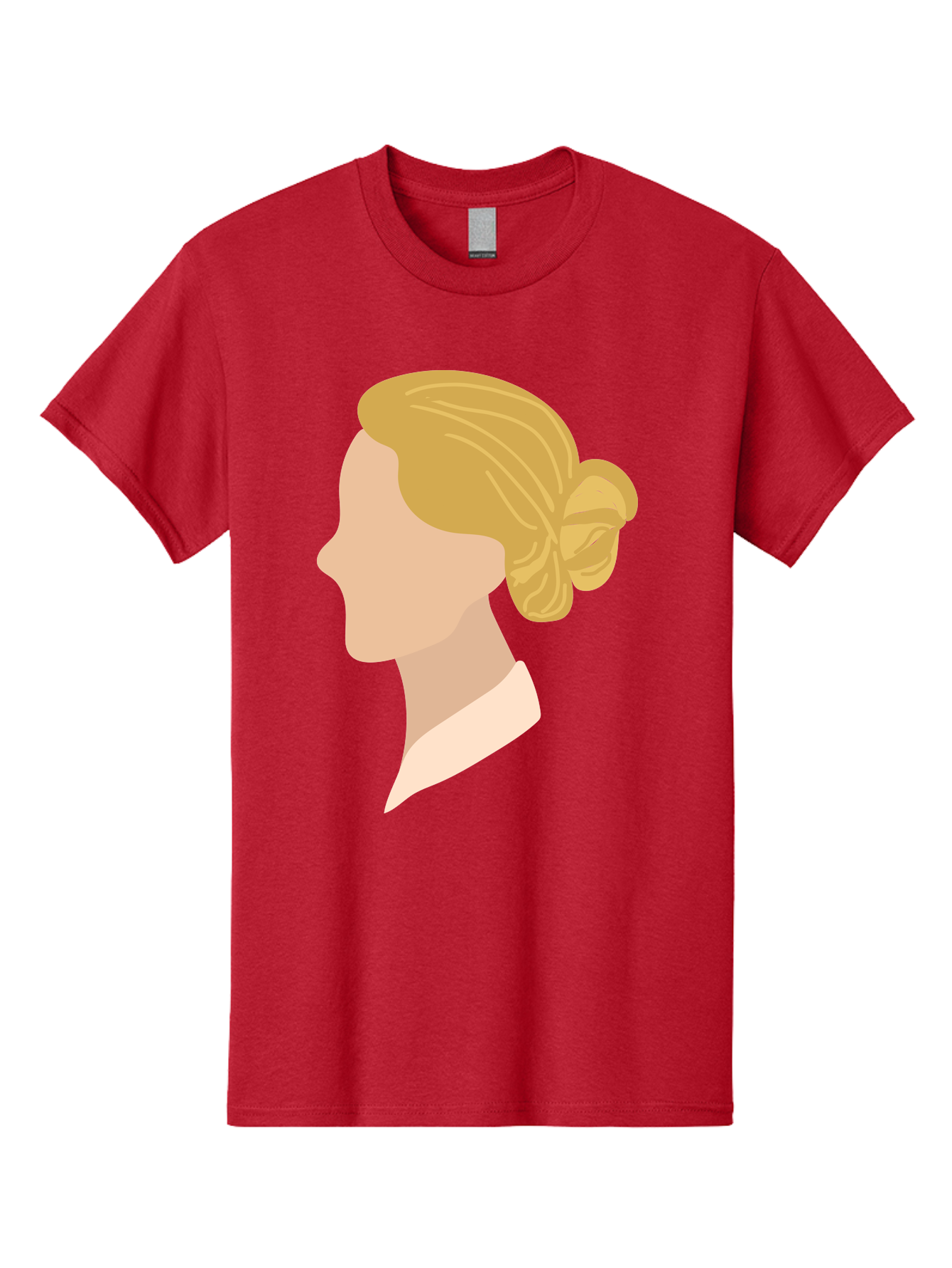 Woman-Profile Men'S Graphic Tee, 100% Cotton, Comfortable Casual Summer Wear, Machine Washable, Blonde Woman, Side Profile, Minimalist Design, Clean Lines, Simple Shapes, Elegant Hairstyle, Professional Illustration, Modern Art, Female Profile Aae065 5