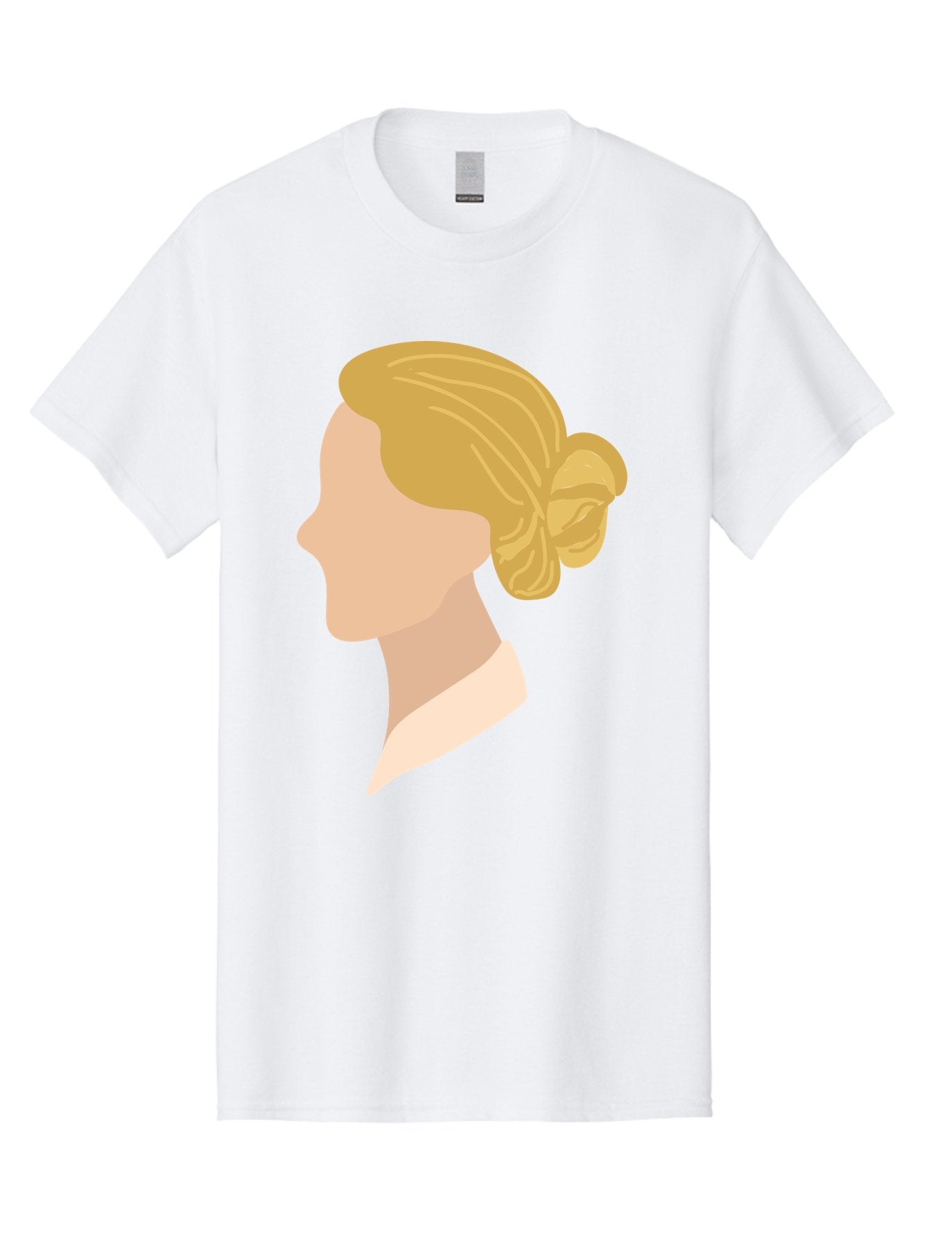 Woman-Profile Men'S Graphic Tee, 100% Cotton, Comfortable Casual Summer Wear, Machine Washable, Blonde Woman, Side Profile, Minimalist Design, Clean Lines, Simple Shapes, Elegant Hairstyle, Professional Illustration, Modern Art, Female Profile Aae065 9