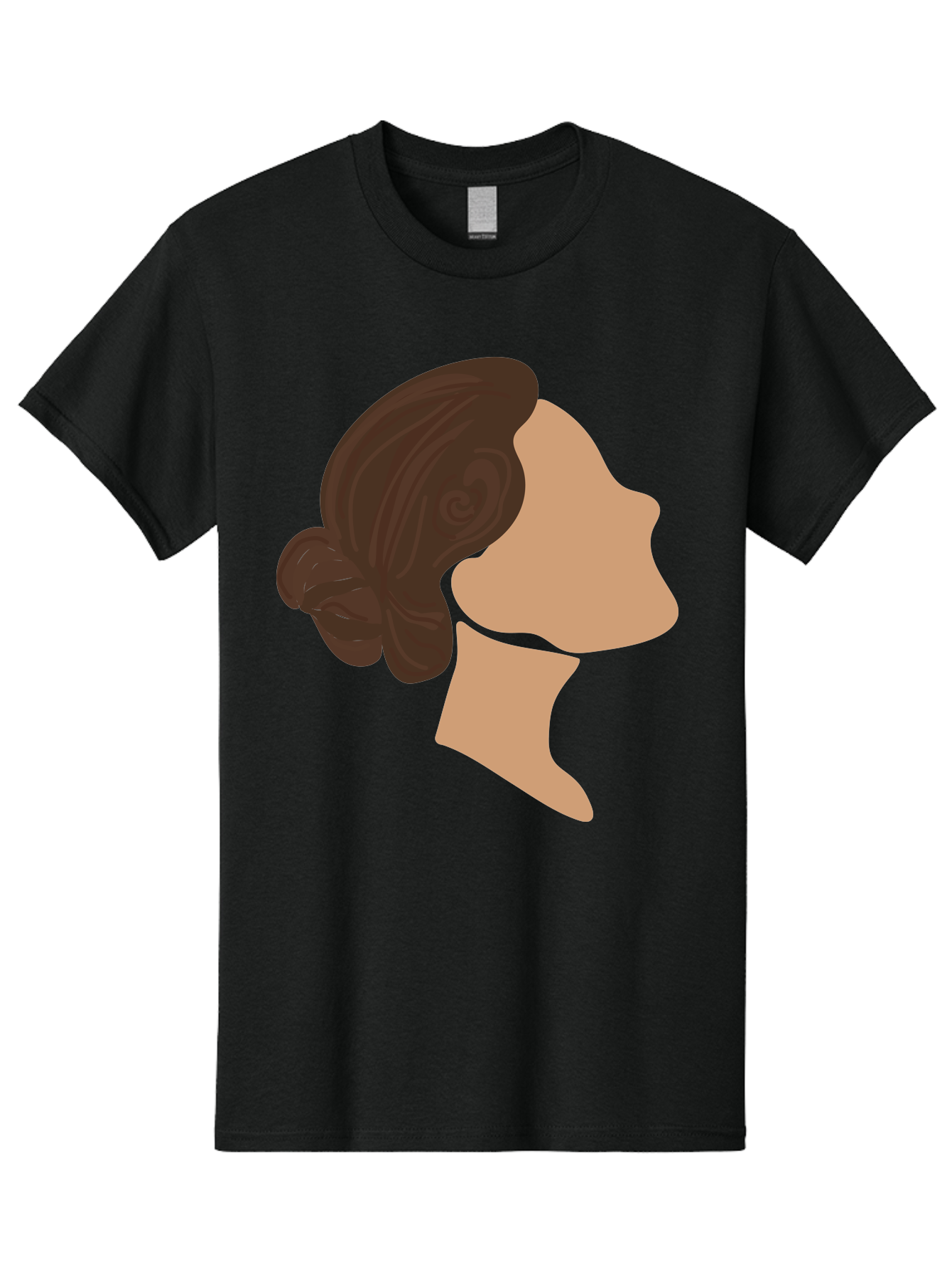 Woman-S-Profile Men'S Graphic Tee, 100% Cotton, Comfortable Casual Summer Wear, Machine Washable, Woman'S Silhouette, Profile View, Brunette Hair, Elegant Hairstyle, Simple Design, Minimalist Art, Female Figure Aae066 19