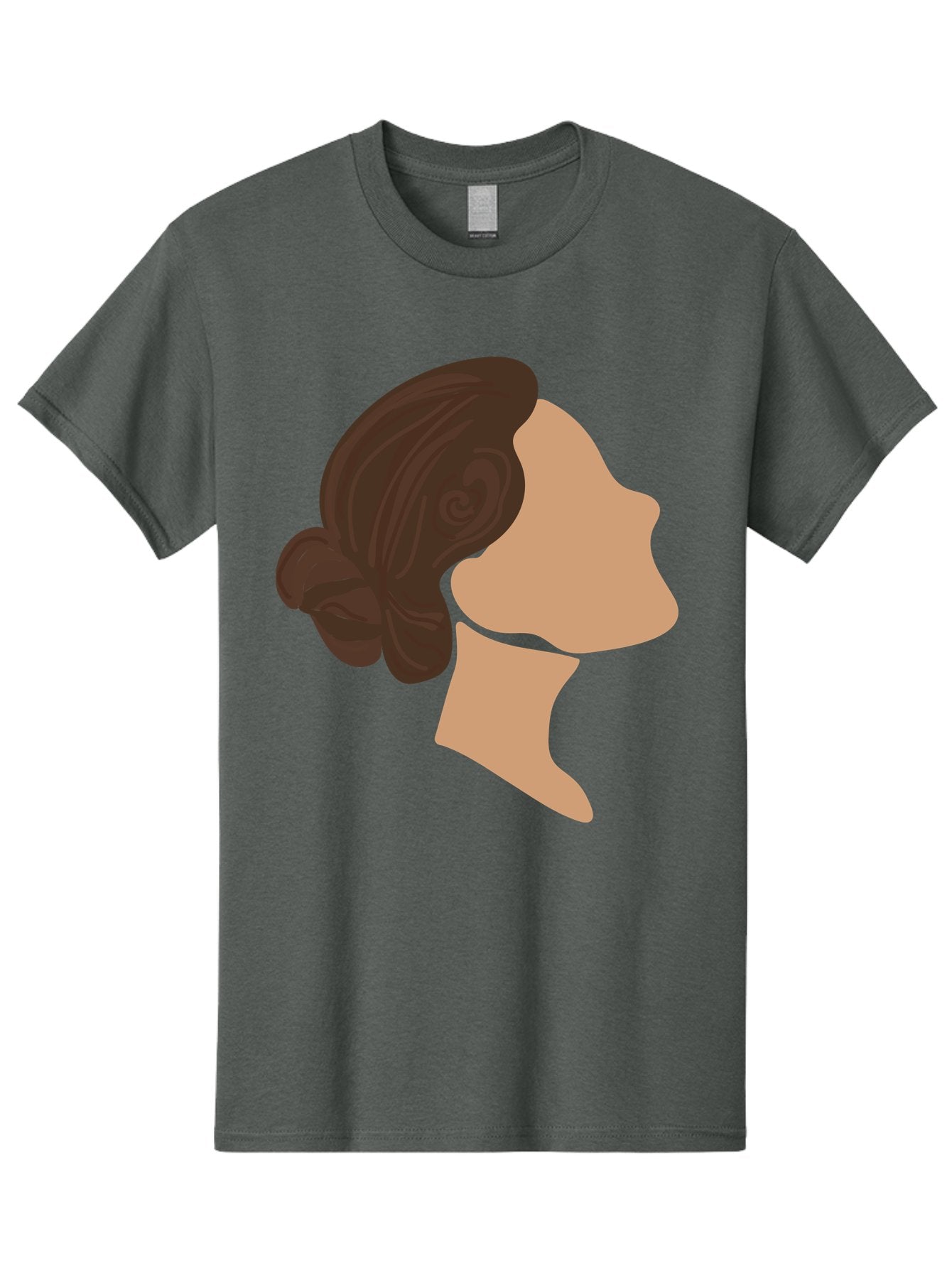 Woman-S-Profile Men'S Graphic Tee, 100% Cotton, Comfortable Casual Summer Wear, Machine Washable, Woman'S Silhouette, Profile View, Brunette Hair, Elegant Hairstyle, Simple Design, Minimalist Art, Female Figure Aae066 14