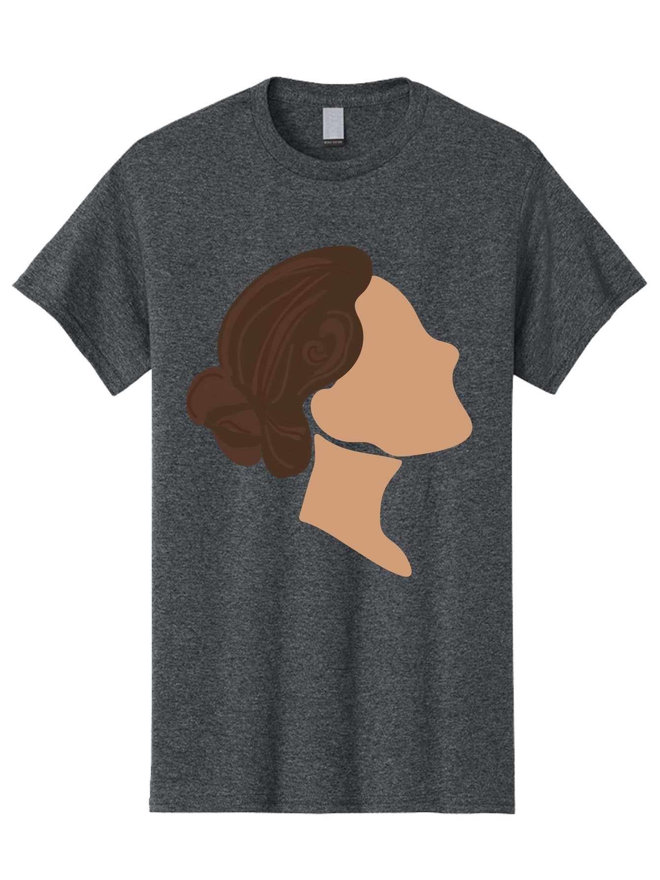 Woman-S-Profile Men'S Graphic Tee, 100% Cotton, Comfortable Casual Summer Wear, Machine Washable, Woman'S Silhouette, Profile View, Brunette Hair, Elegant Hairstyle, Simple Design, Minimalist Art, Female Figure Aae066 6