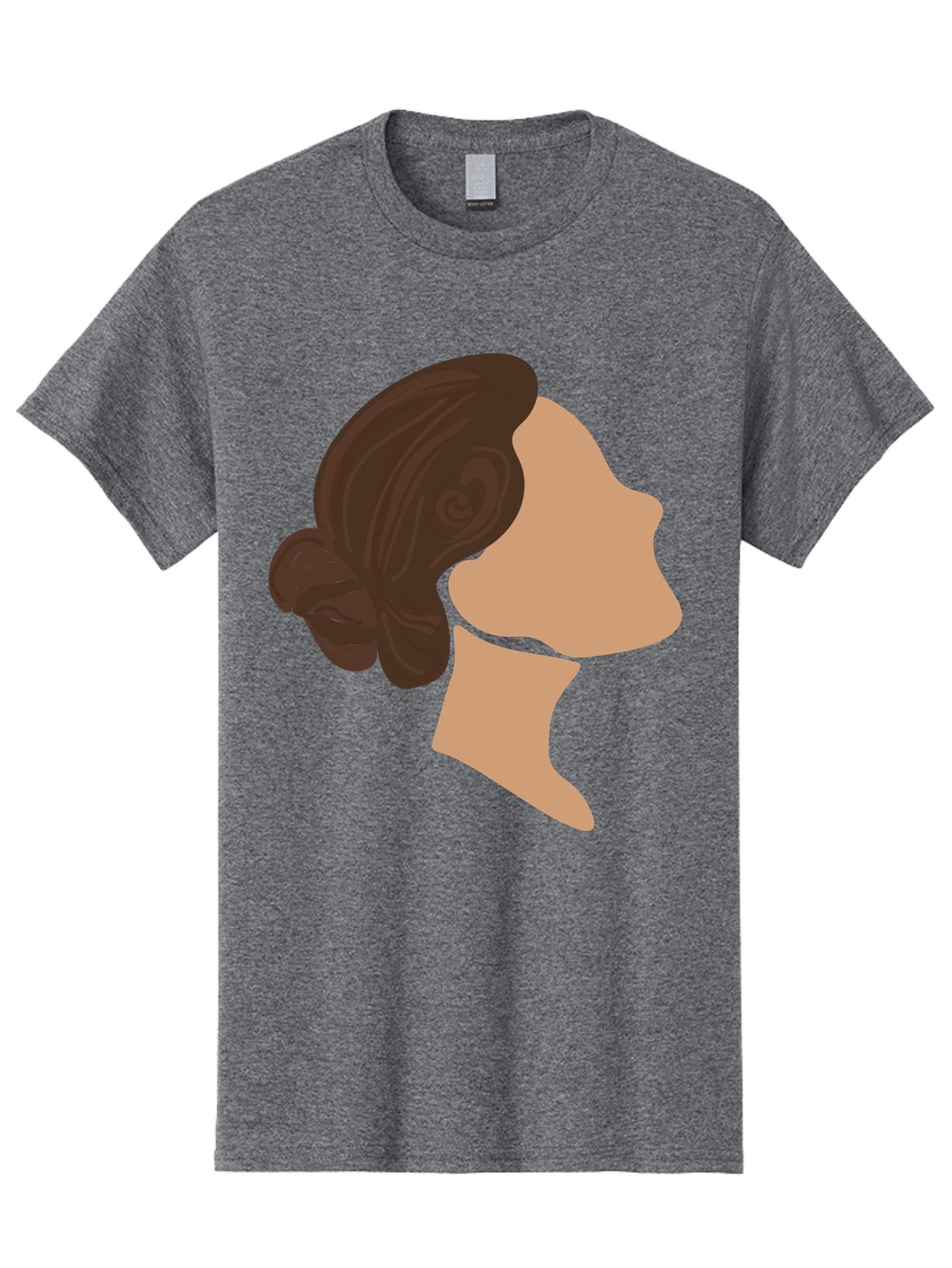 Woman-S-Profile Men'S Graphic Tee, 100% Cotton, Comfortable Casual Summer Wear, Machine Washable, Woman'S Silhouette, Profile View, Brunette Hair, Elegant Hairstyle, Simple Design, Minimalist Art, Female Figure Aae066 5