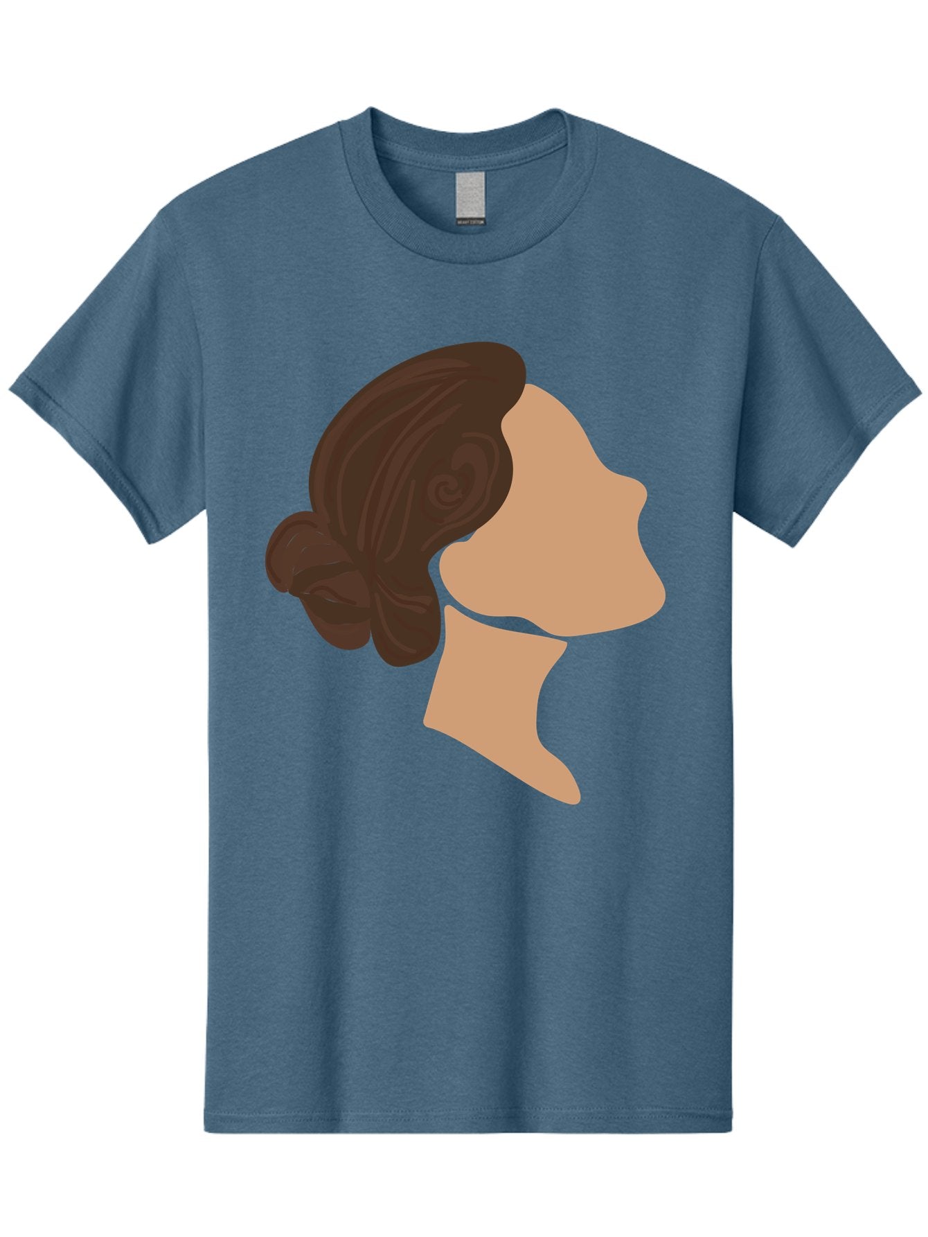 Woman-S-Profile Men'S Graphic Tee, 100% Cotton, Comfortable Casual Summer Wear, Machine Washable, Woman'S Silhouette, Profile View, Brunette Hair, Elegant Hairstyle, Simple Design, Minimalist Art, Female Figure Aae066 10