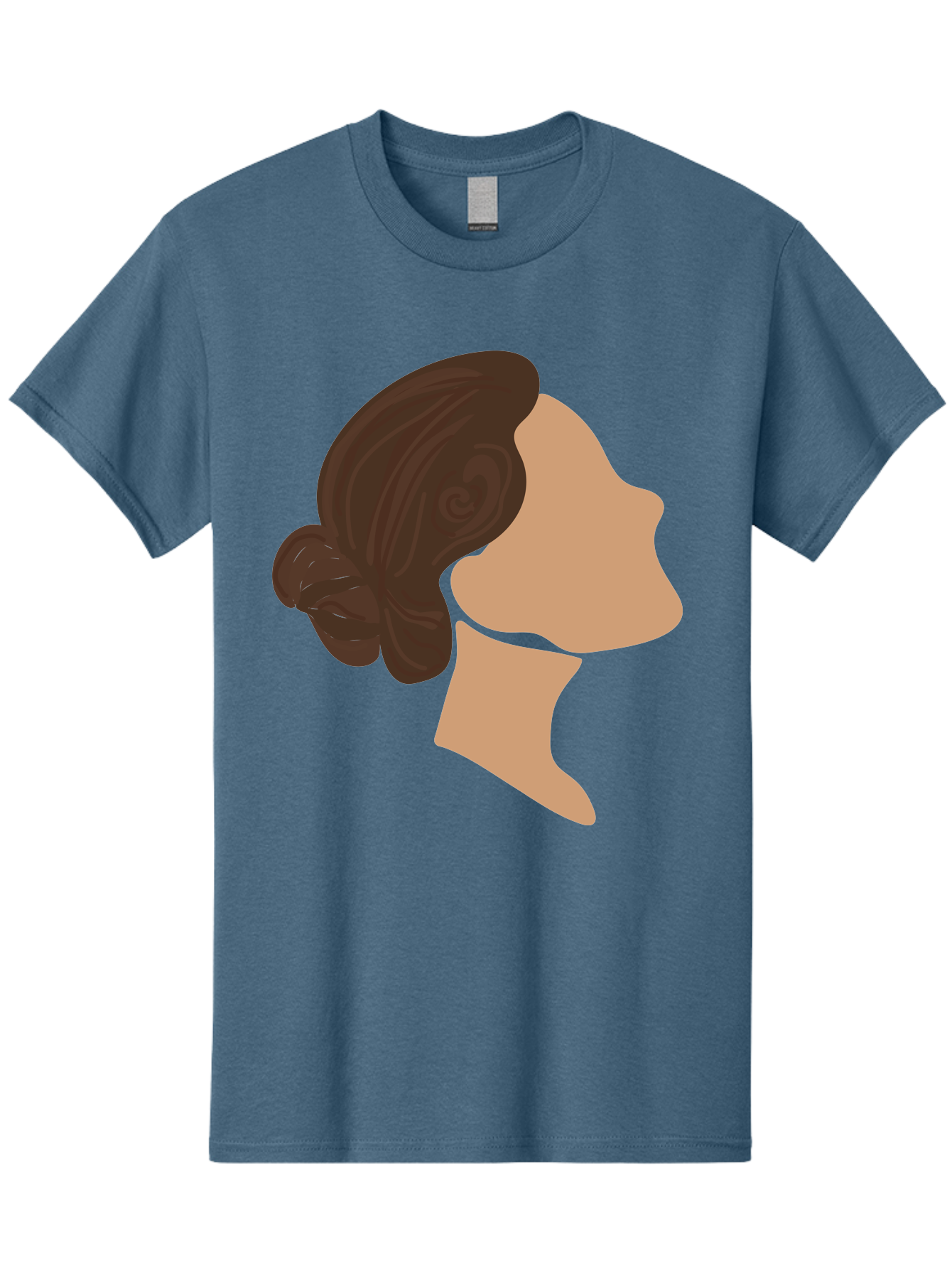 Woman-S-Profile Men'S Graphic Tee, 100% Cotton, Comfortable Casual Summer Wear, Machine Washable, Woman'S Silhouette, Profile View, Brunette Hair, Elegant Hairstyle, Simple Design, Minimalist Art, Female Figure Aae066 27